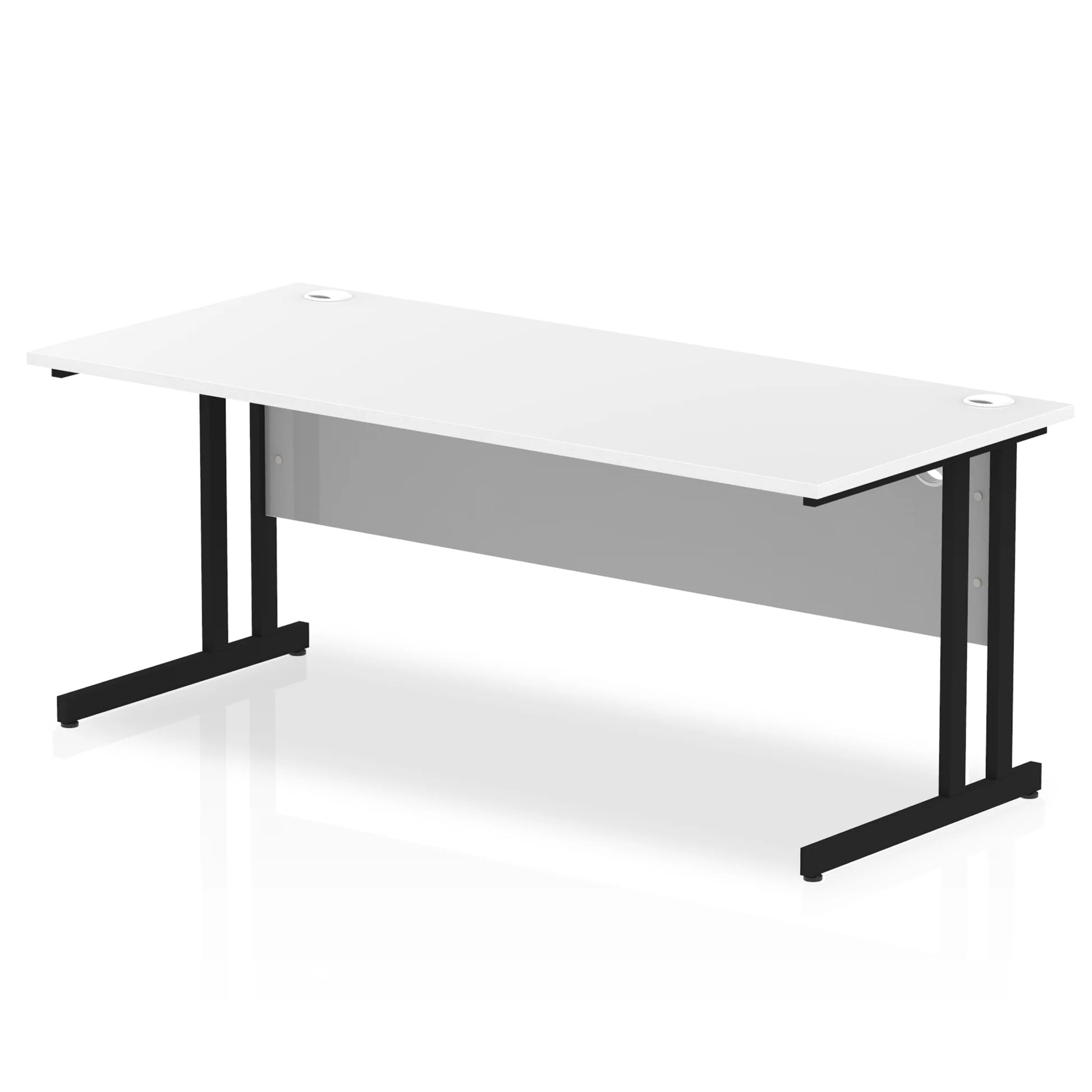 Impulse Straight Desk Cantilever Leg in White (800mm depth) DY