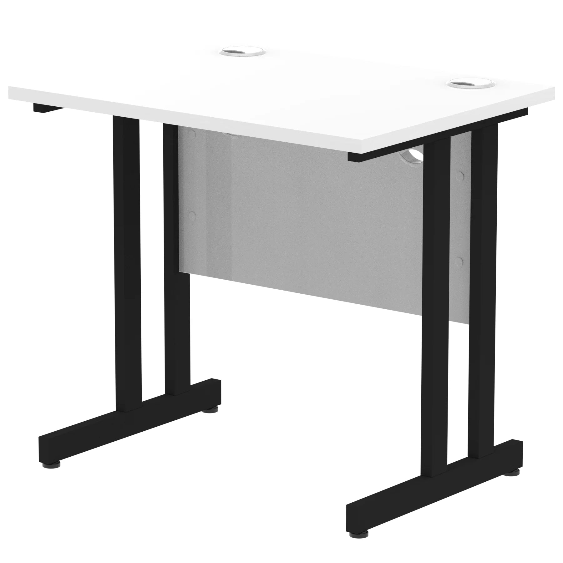 Impulse Straight Desk Cantilever Leg in White (800mm depth) DY