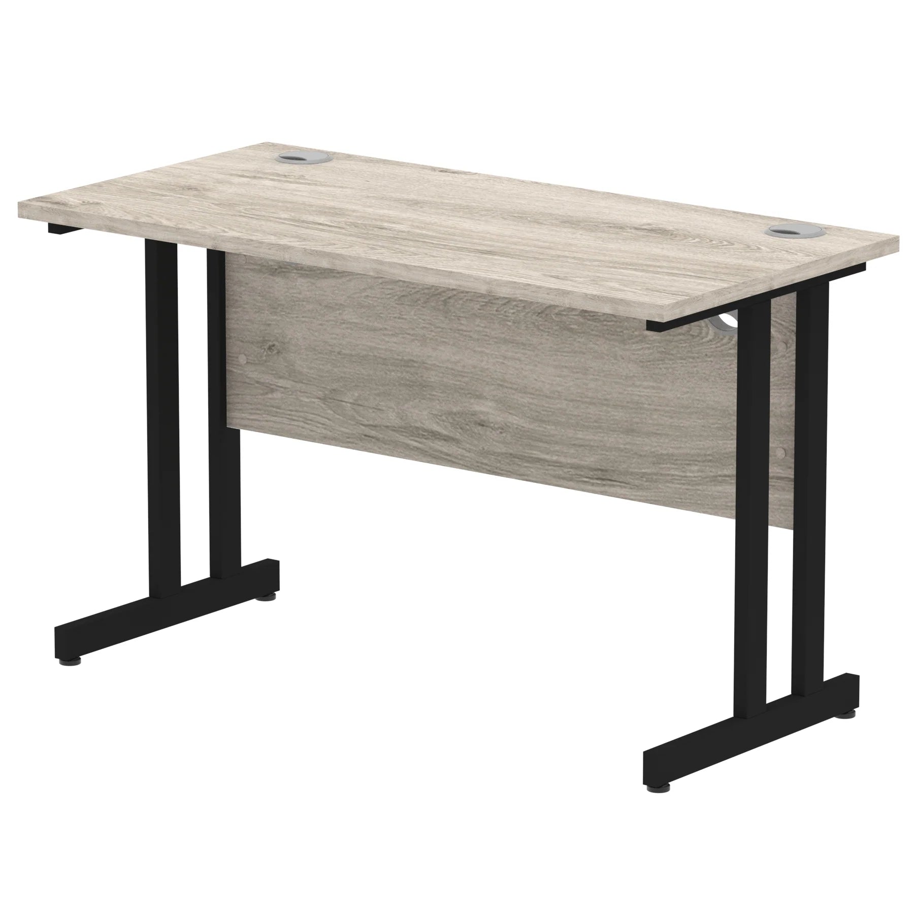Impulse Straight Desk Cantilever Leg in Grey Oak (800mm depth) DY