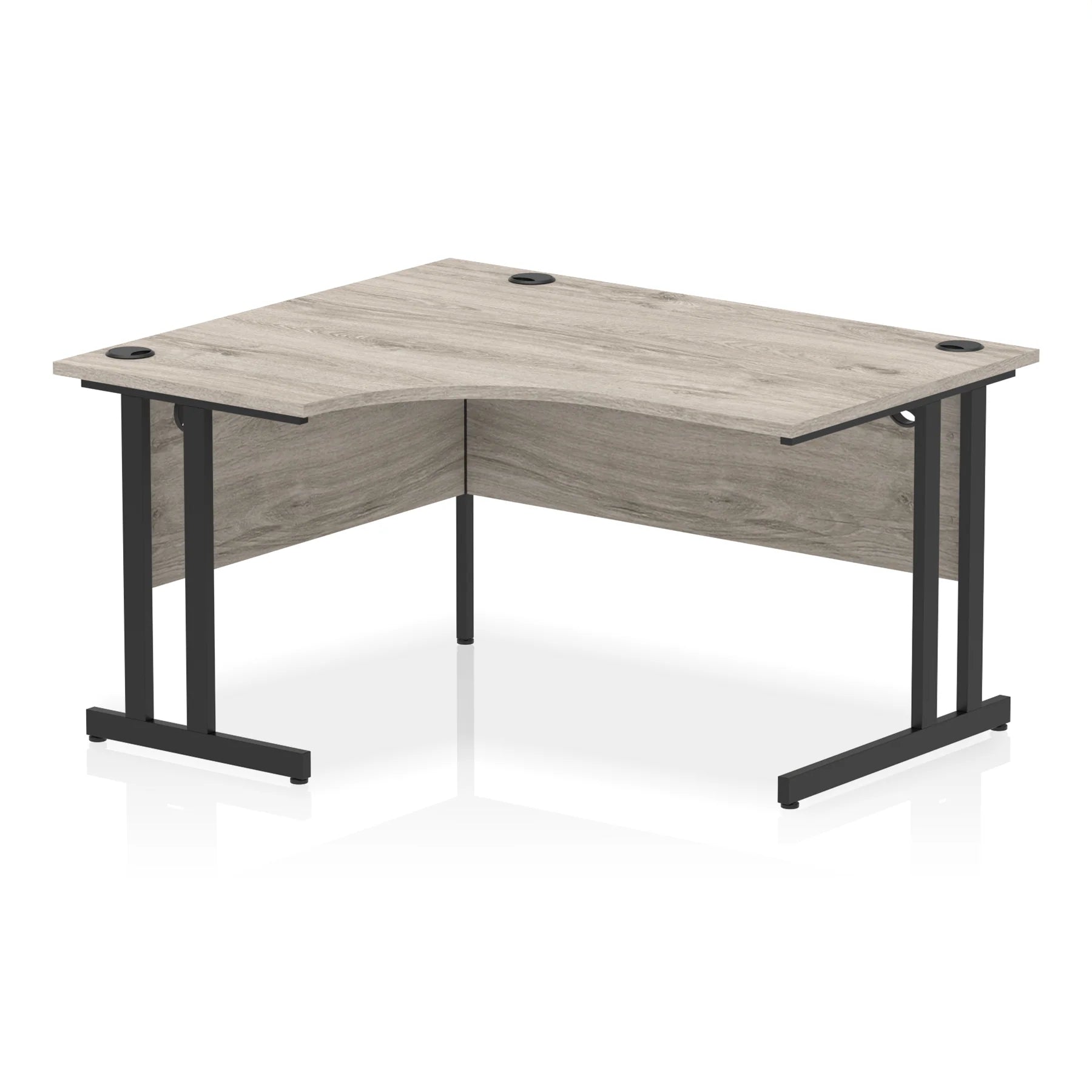 Impulse Crescent Desk Cantilever Leg in Grey Oak DY