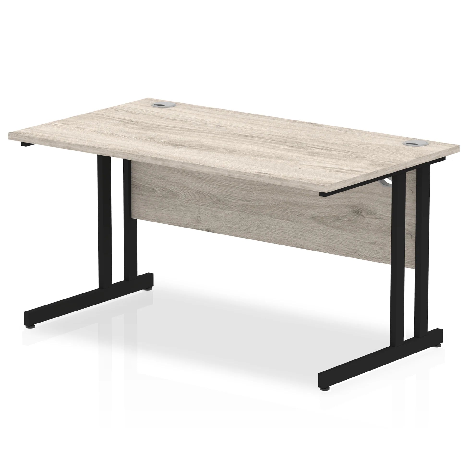 Impulse Straight Desk Cantilever Leg in Grey Oak (800mm depth) DY