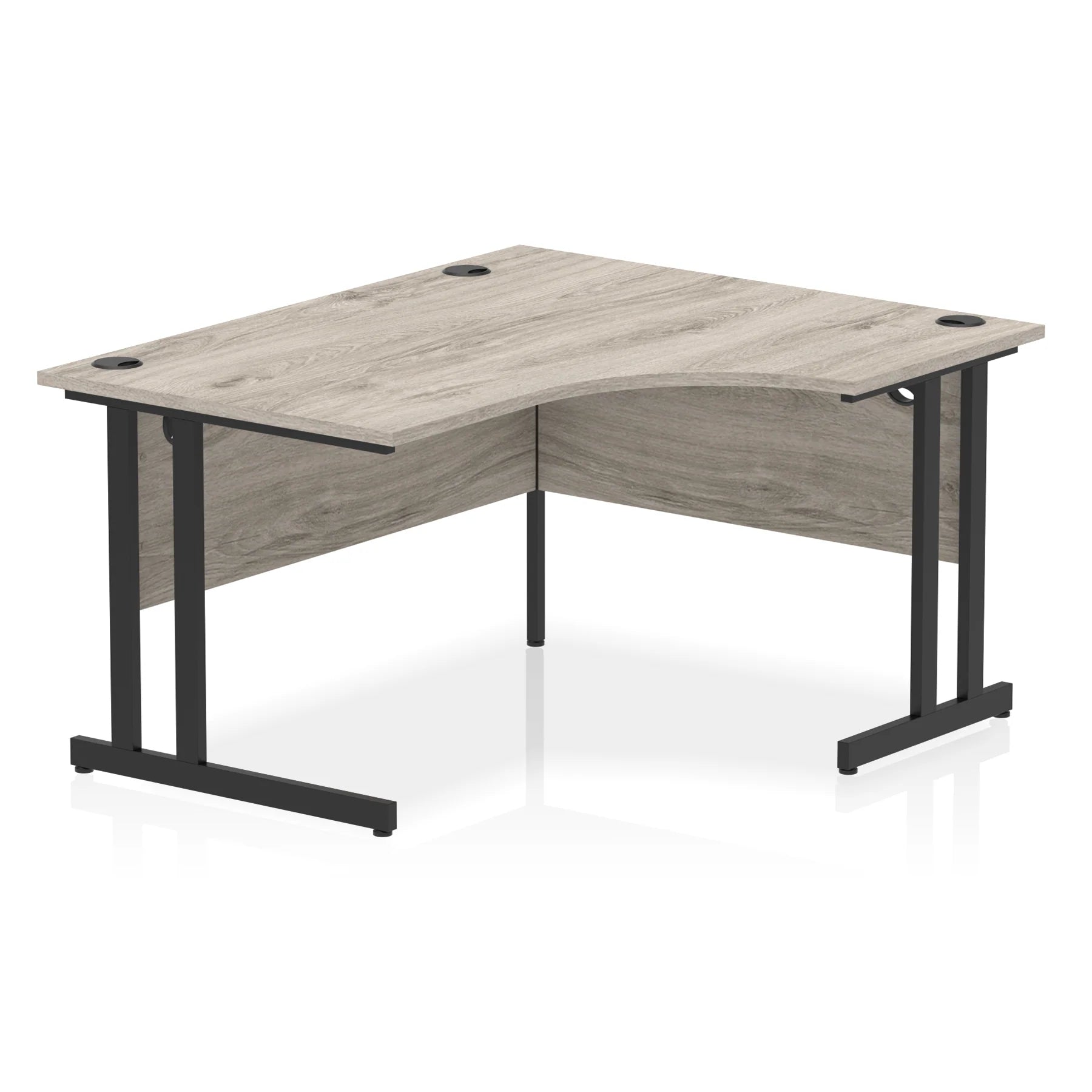 Impulse Crescent Desk Cantilever Leg in Grey Oak DY