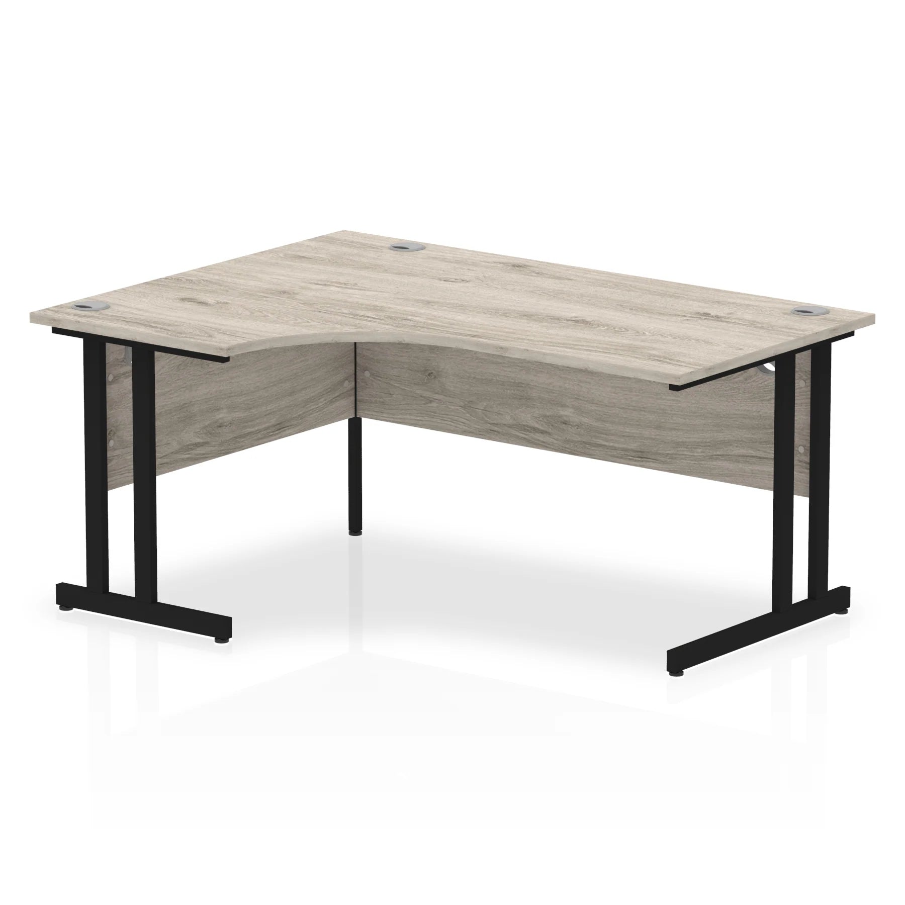 Impulse Crescent Desk Cantilever Leg in Grey Oak DY