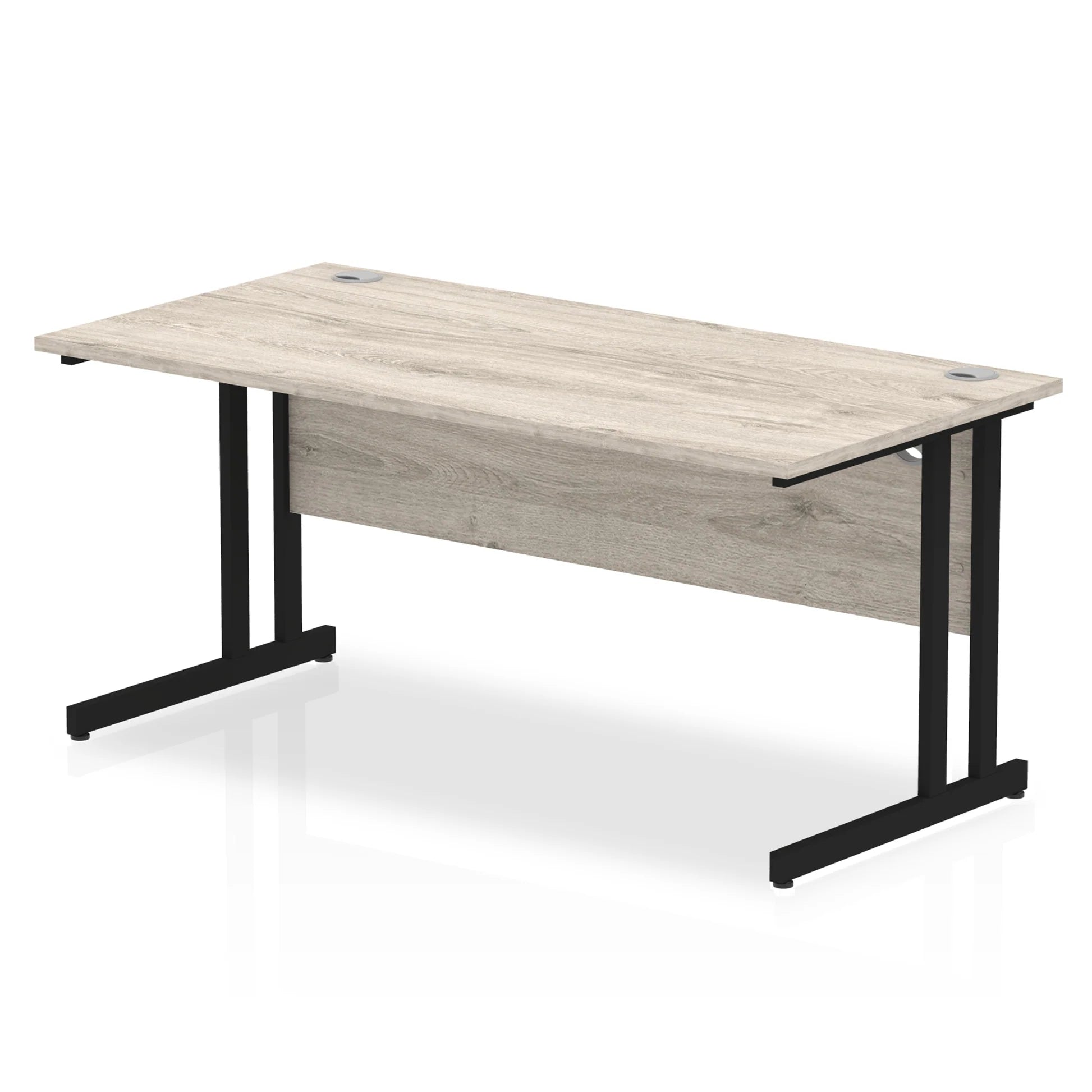 Impulse Straight Desk Cantilever Leg in Grey Oak (800mm depth) DY