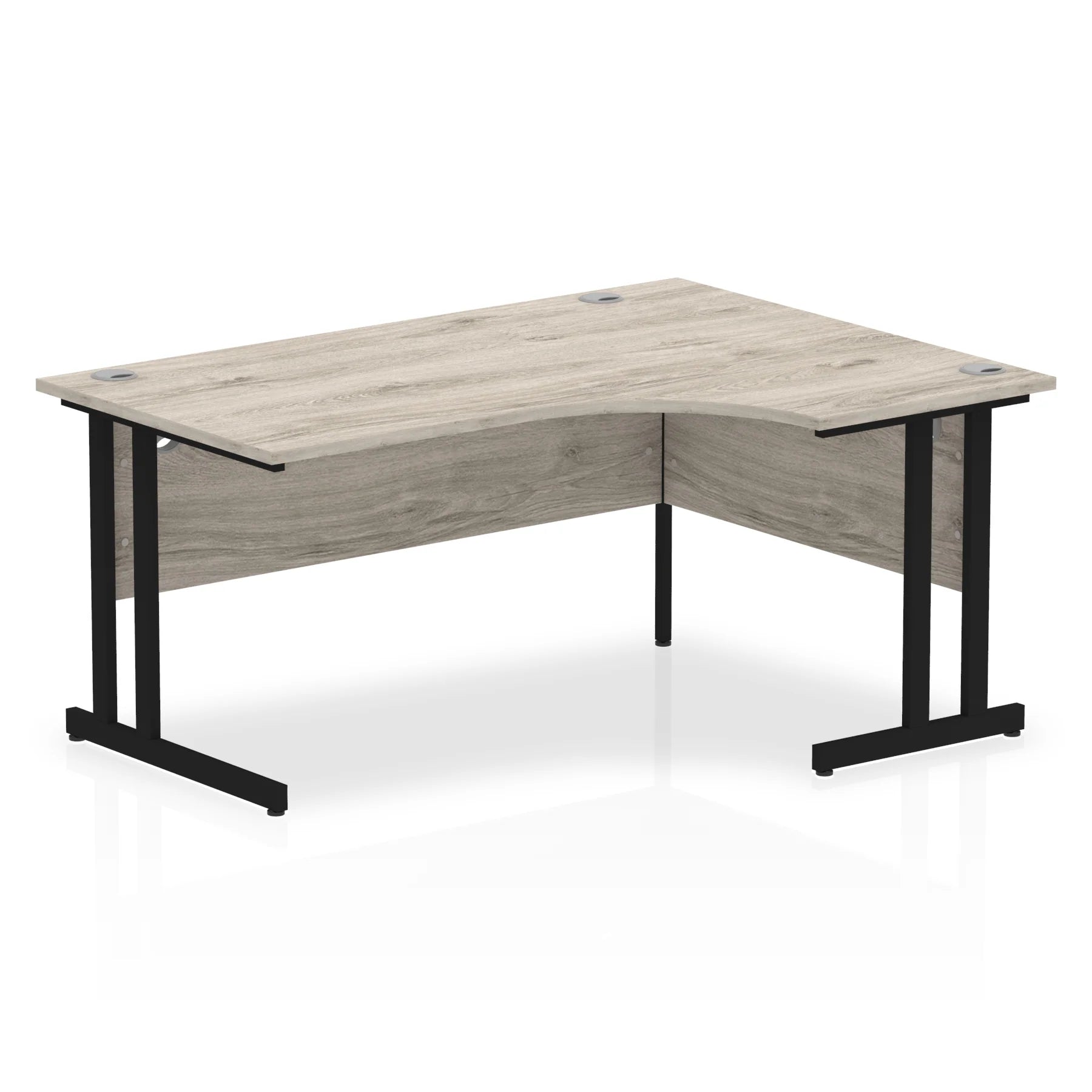 Impulse Crescent Desk Cantilever Leg in Grey Oak DY
