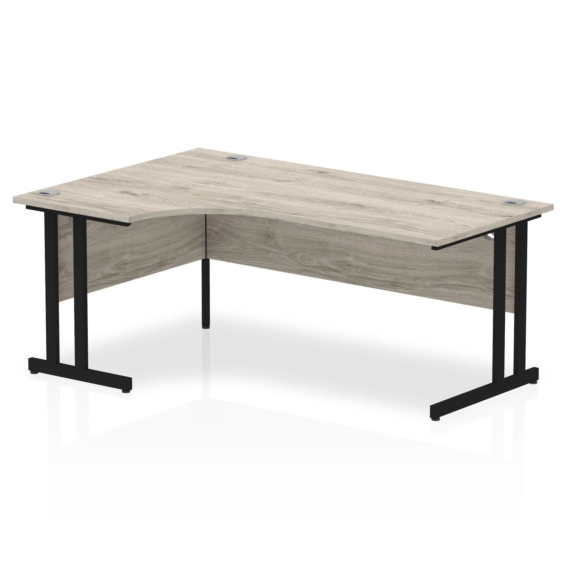 Impulse Crescent Desk Cantilever Leg in Grey Oak DY