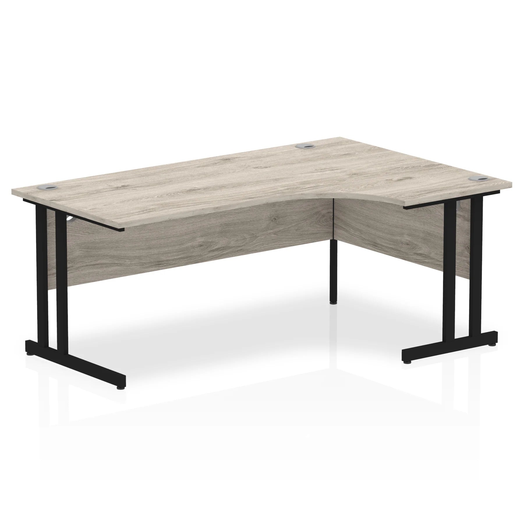 Impulse Crescent Desk Cantilever Leg in Grey Oak DY