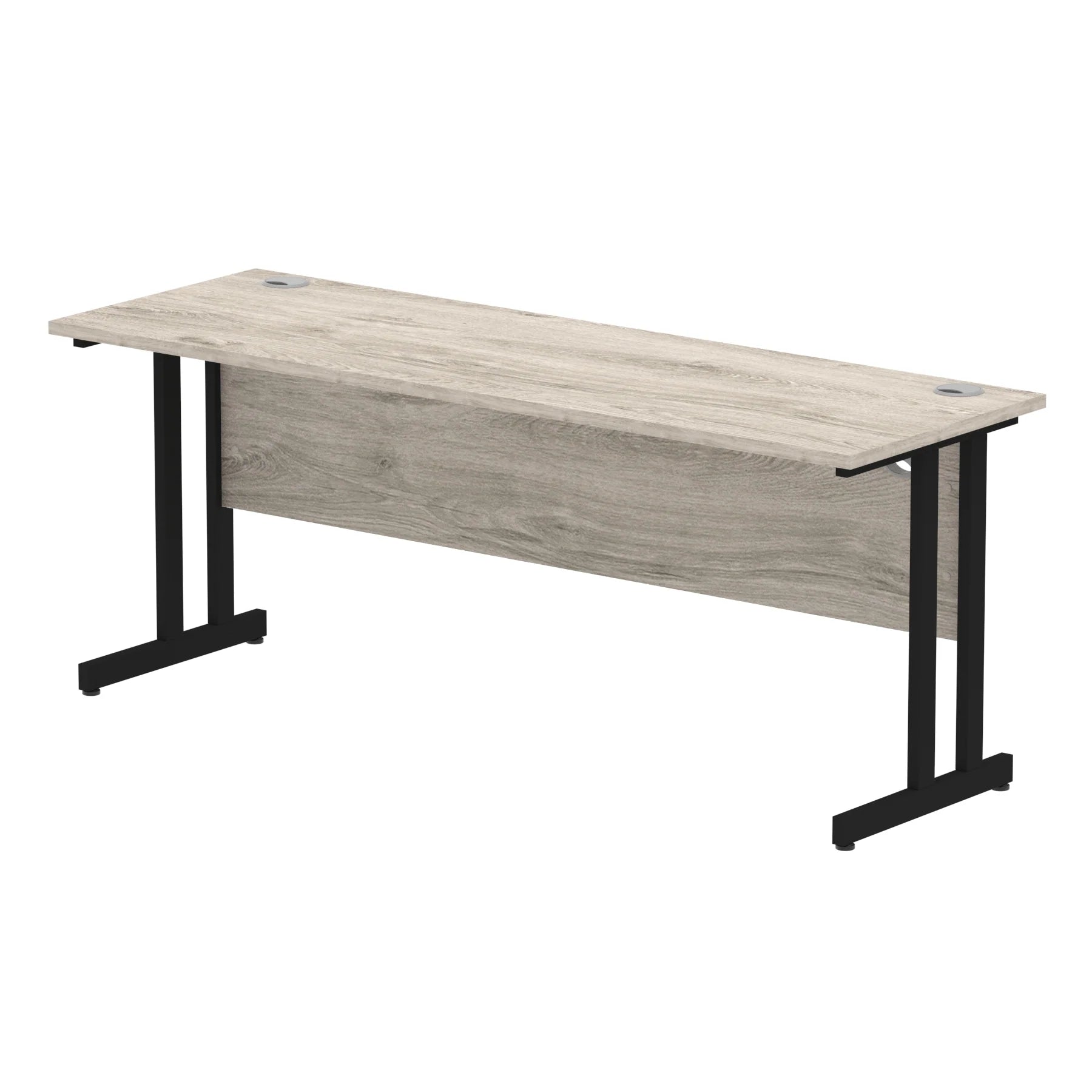 Impulse Straight Desk Cantilever Leg in Grey Oak (800mm depth) DY