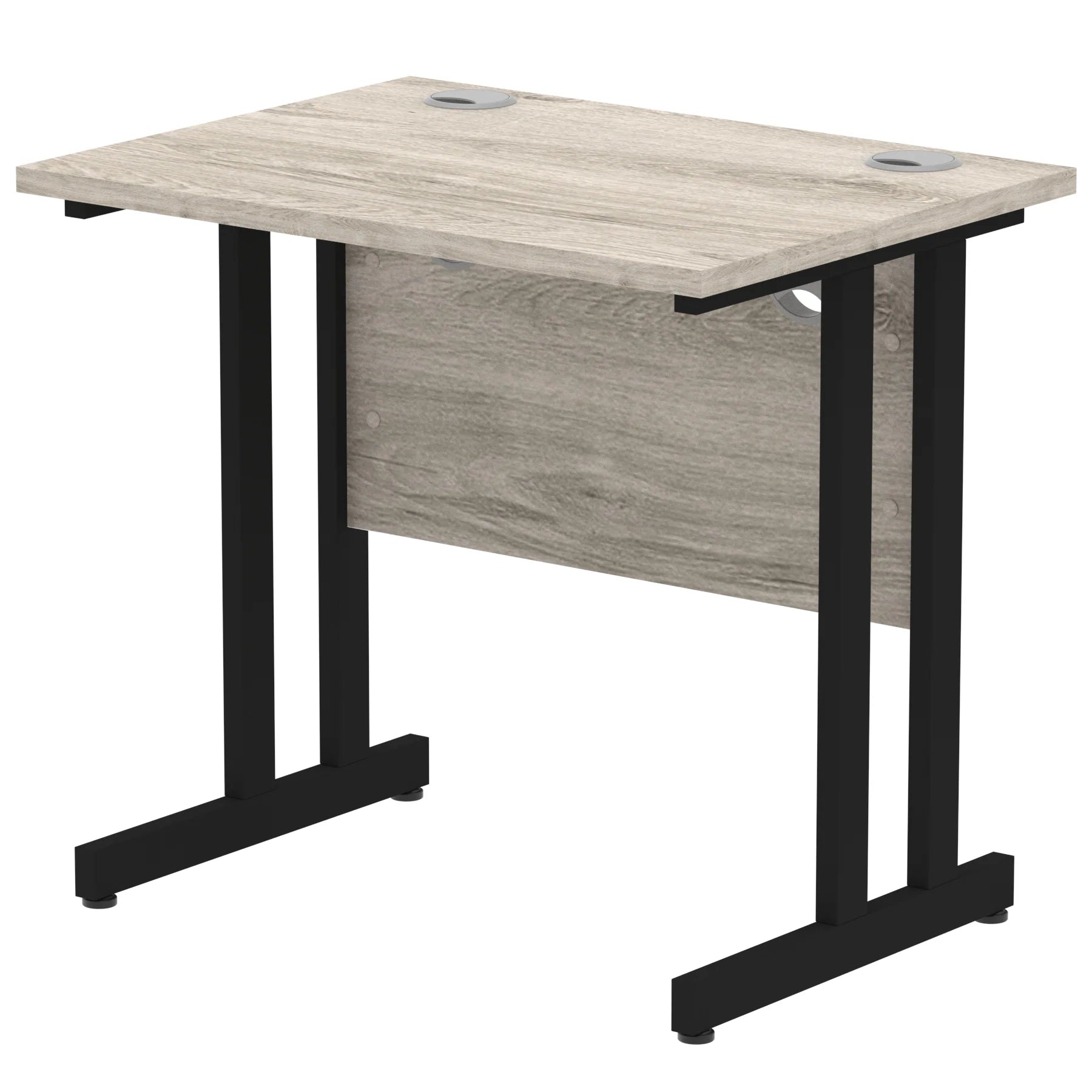 Impulse Straight Desk Cantilever Leg in Grey Oak (800mm depth) DY