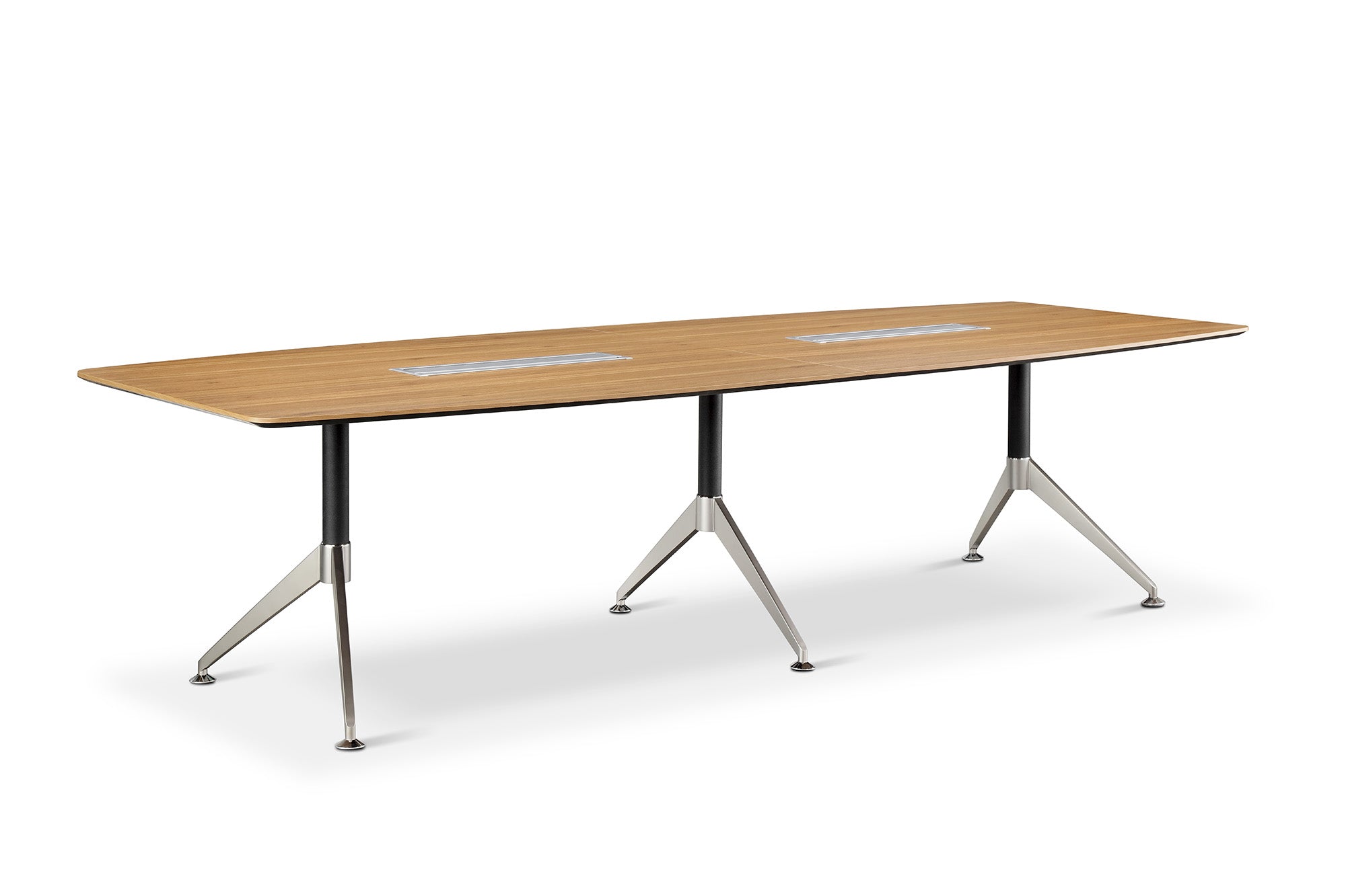 Air 3.0m Conference Table with Dual Comms Box - American Black Walnut