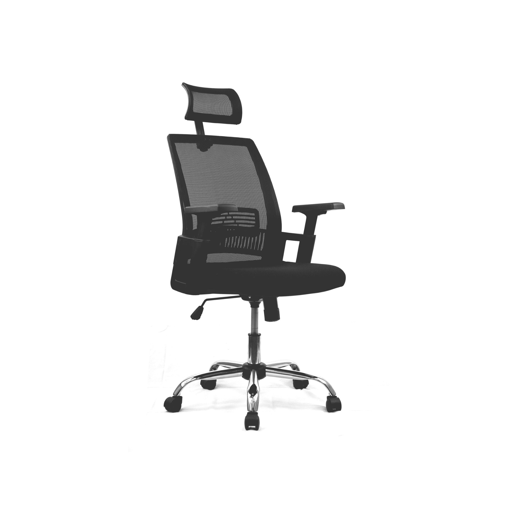 Pulse High Back Mesh Chair with Headrest and Chrome Base Black ET