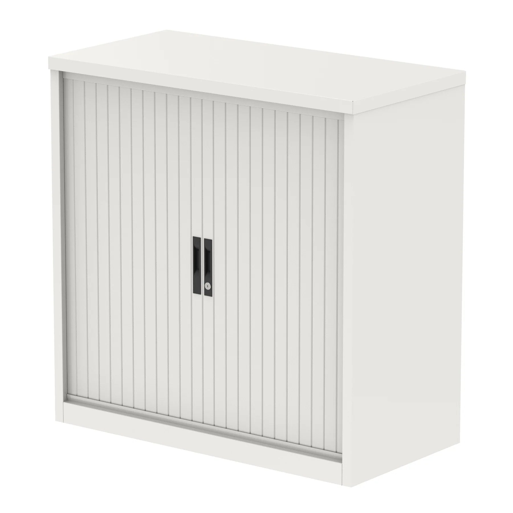 Qube Side Tambour Cupboard With Shelves - 2 Sizes and 3 Colours Available
