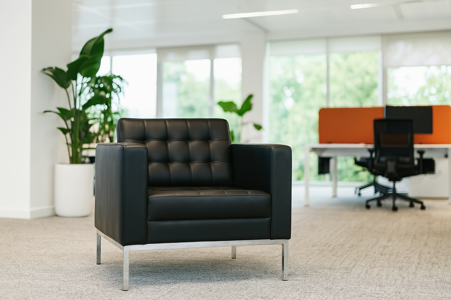 Venice Italian Style Single Seater Sofa in Black