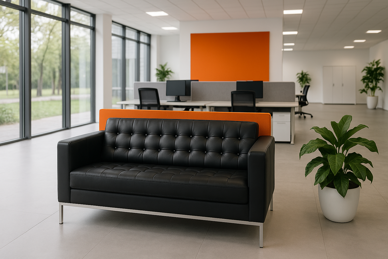 Venice Italian Style Three Seater Sofa in Black