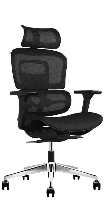 Ronda Mesh Back Operator chair with Headrest and Black Mesh Seat REV