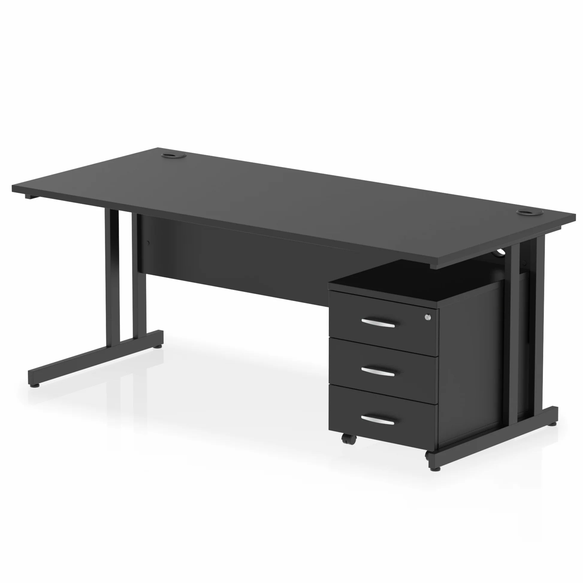 Impulse 1800mm Cantilever Straight Desk With Mobile Pedestal Bundle DY