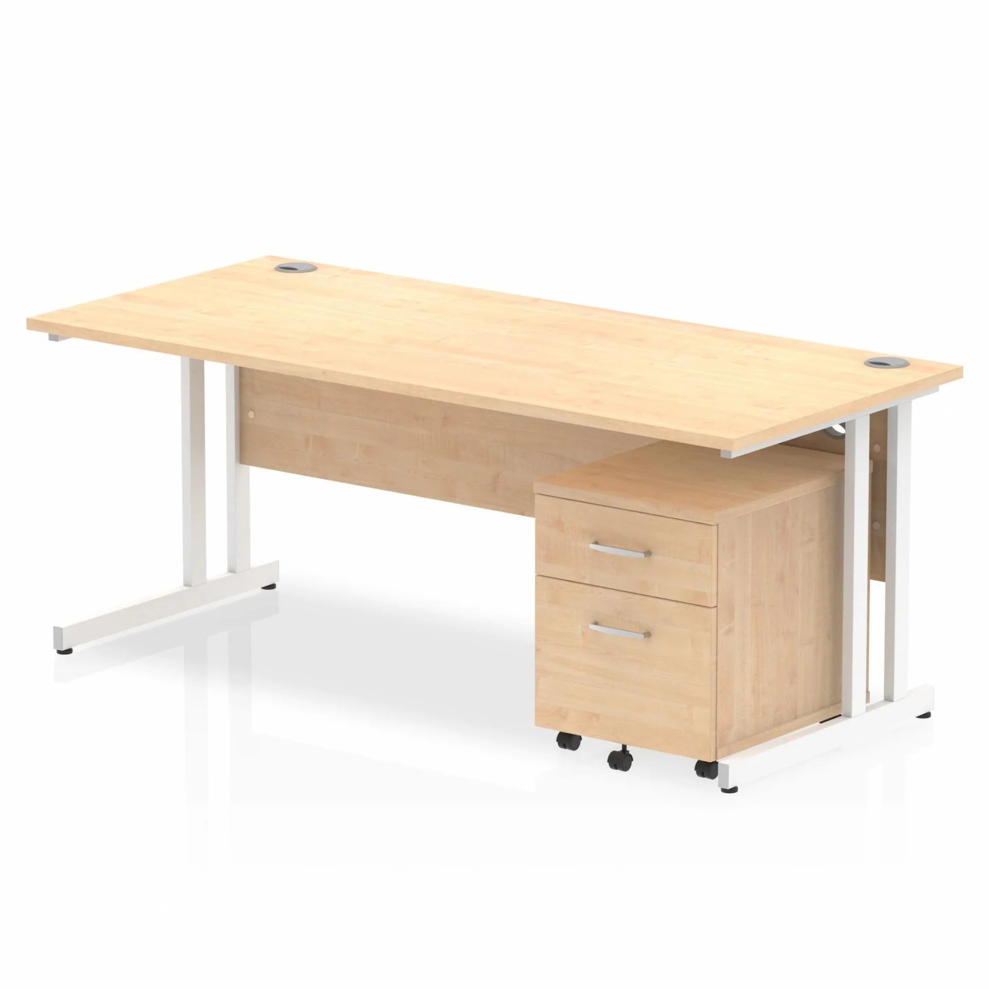 Impulse 1800mm Cantilever Straight Desk With Mobile Pedestal Bundle DY