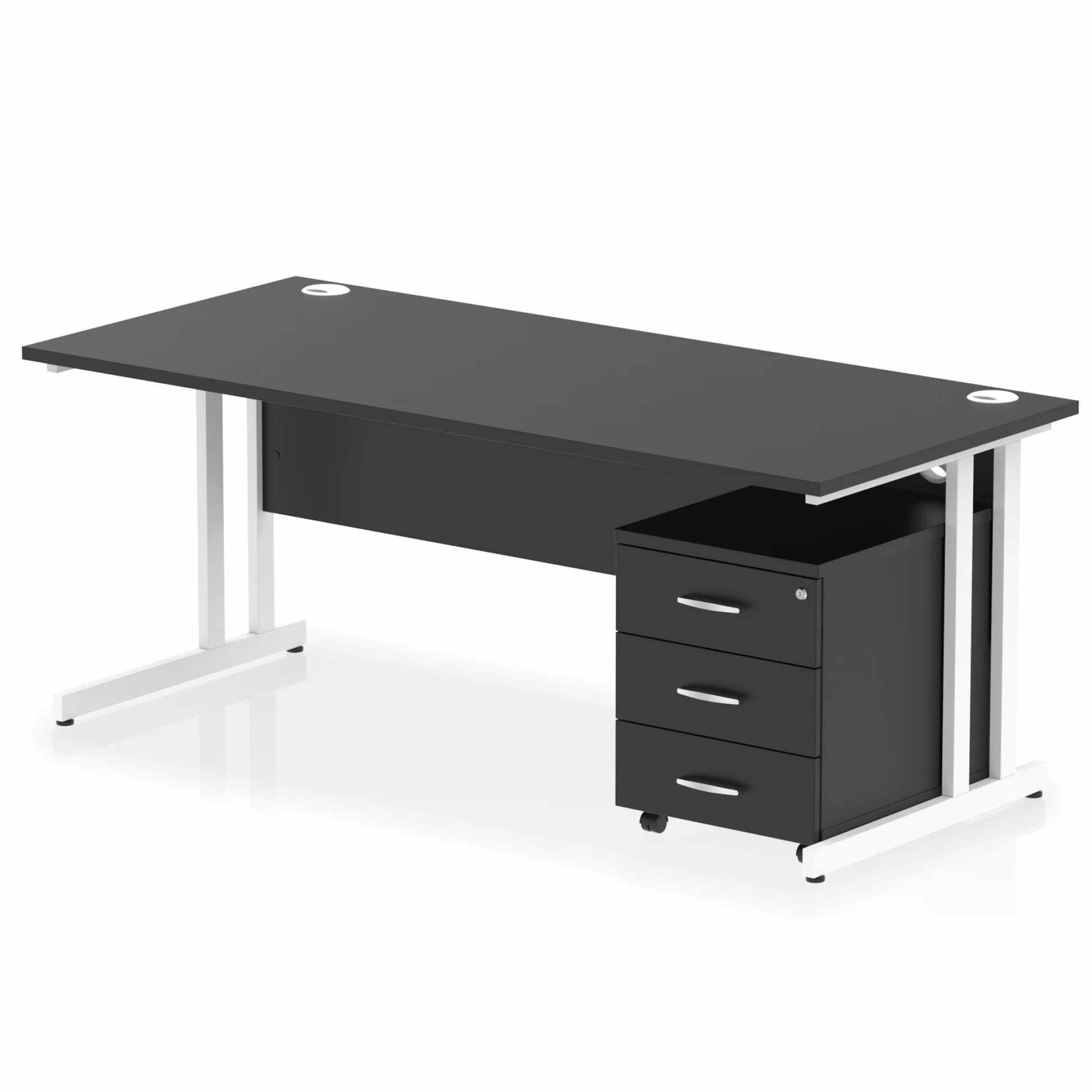 Impulse 1800mm Cantilever Straight Desk With Mobile Pedestal Bundle DY