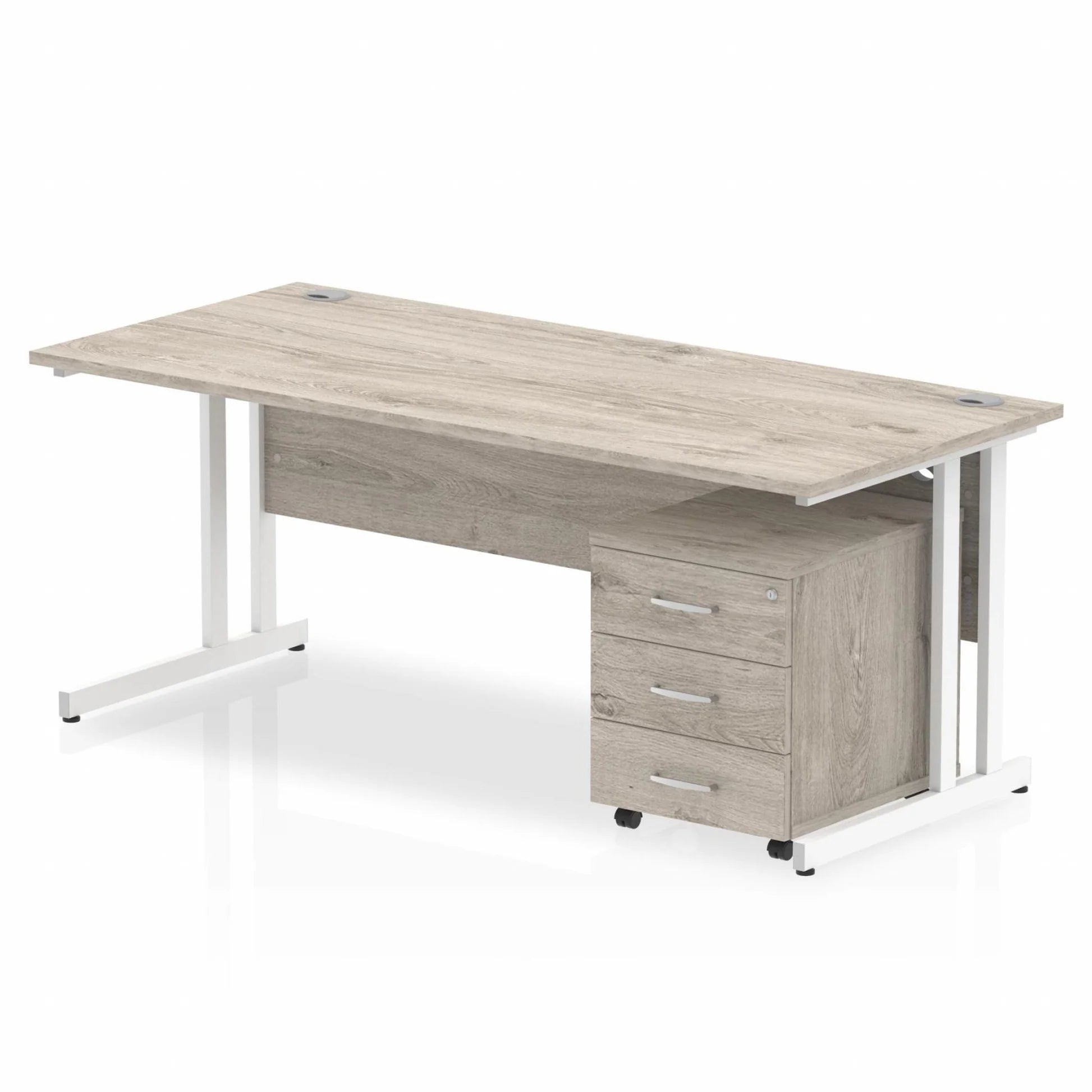 Impulse 1800mm Cantilever Straight Desk With Mobile Pedestal Bundle DY