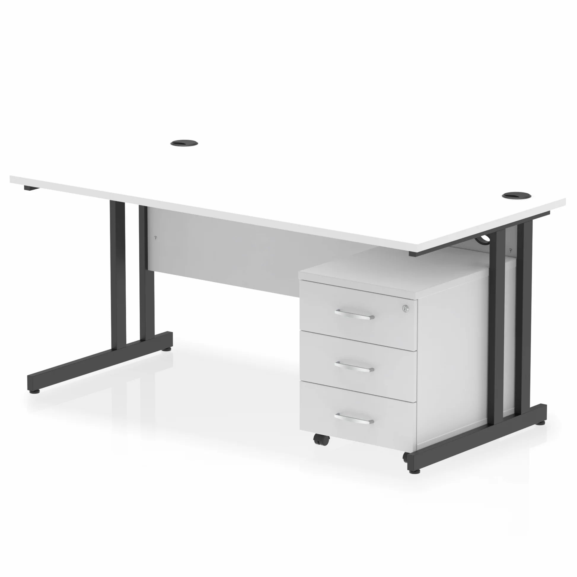 Impulse 1600mm Cantilever Straight Desk With Mobile Pedestal Bundle DY
