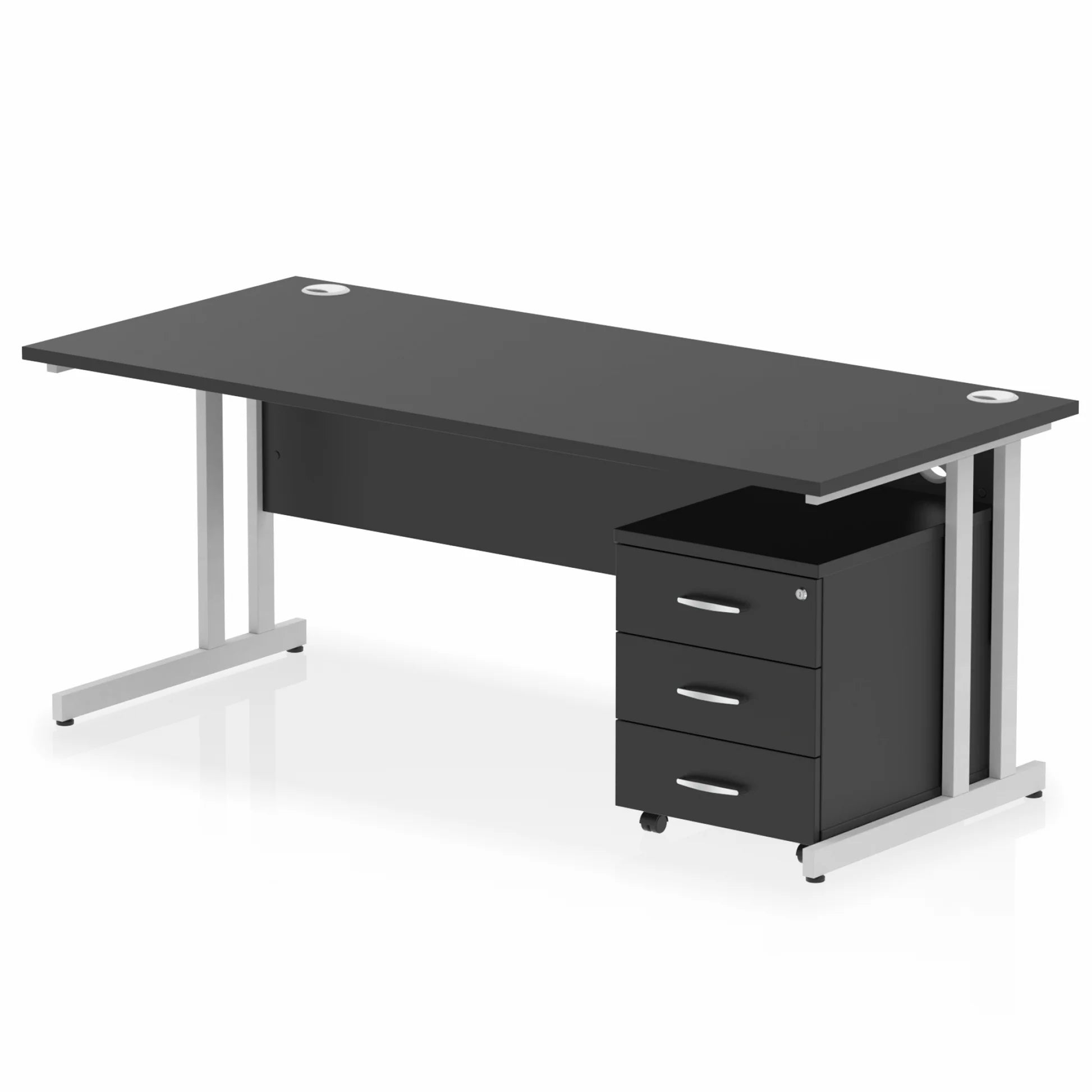 Impulse 1800mm Cantilever Straight Desk With Mobile Pedestal Bundle DY