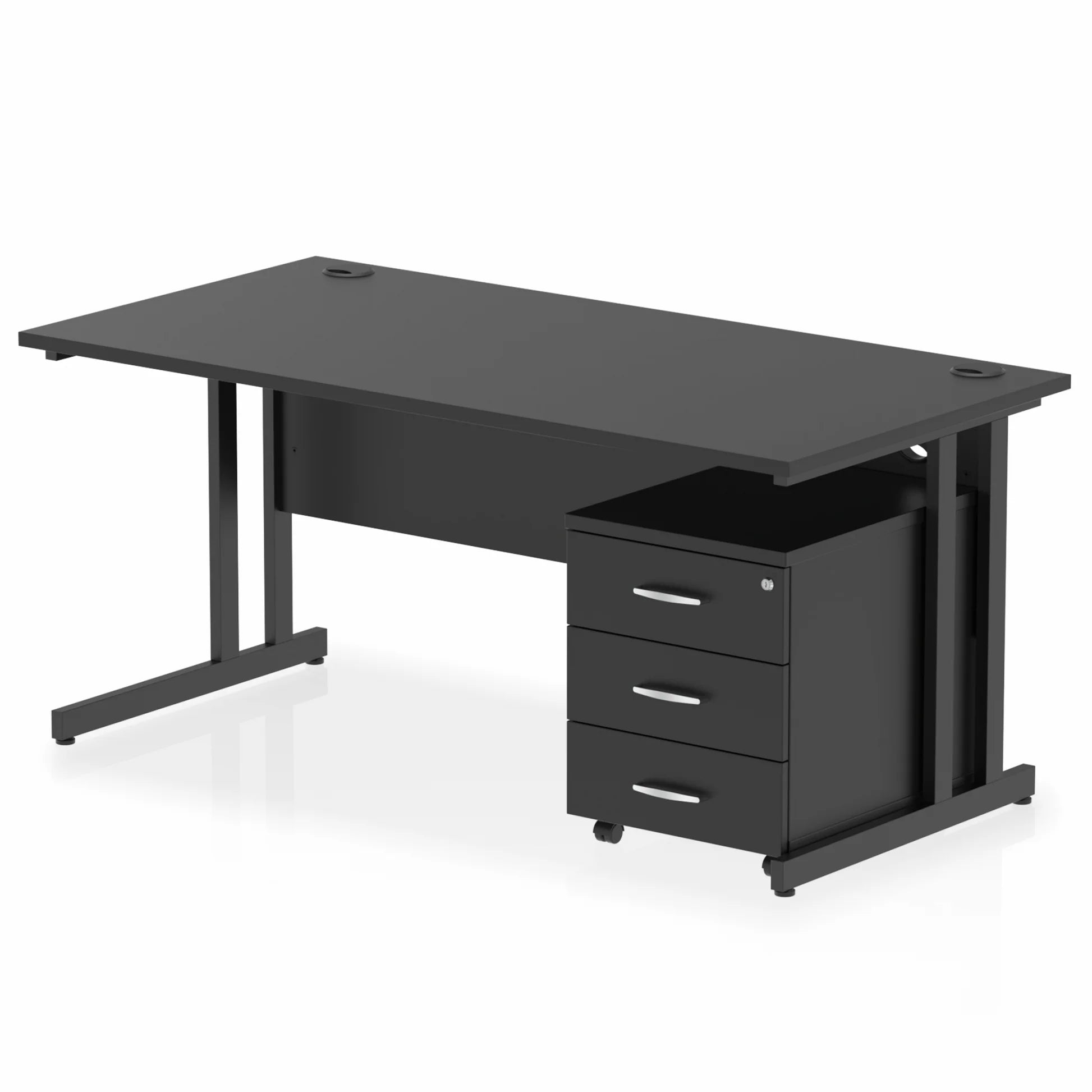 Impulse 1600mm Cantilever Straight Desk With Mobile Pedestal Bundle DY