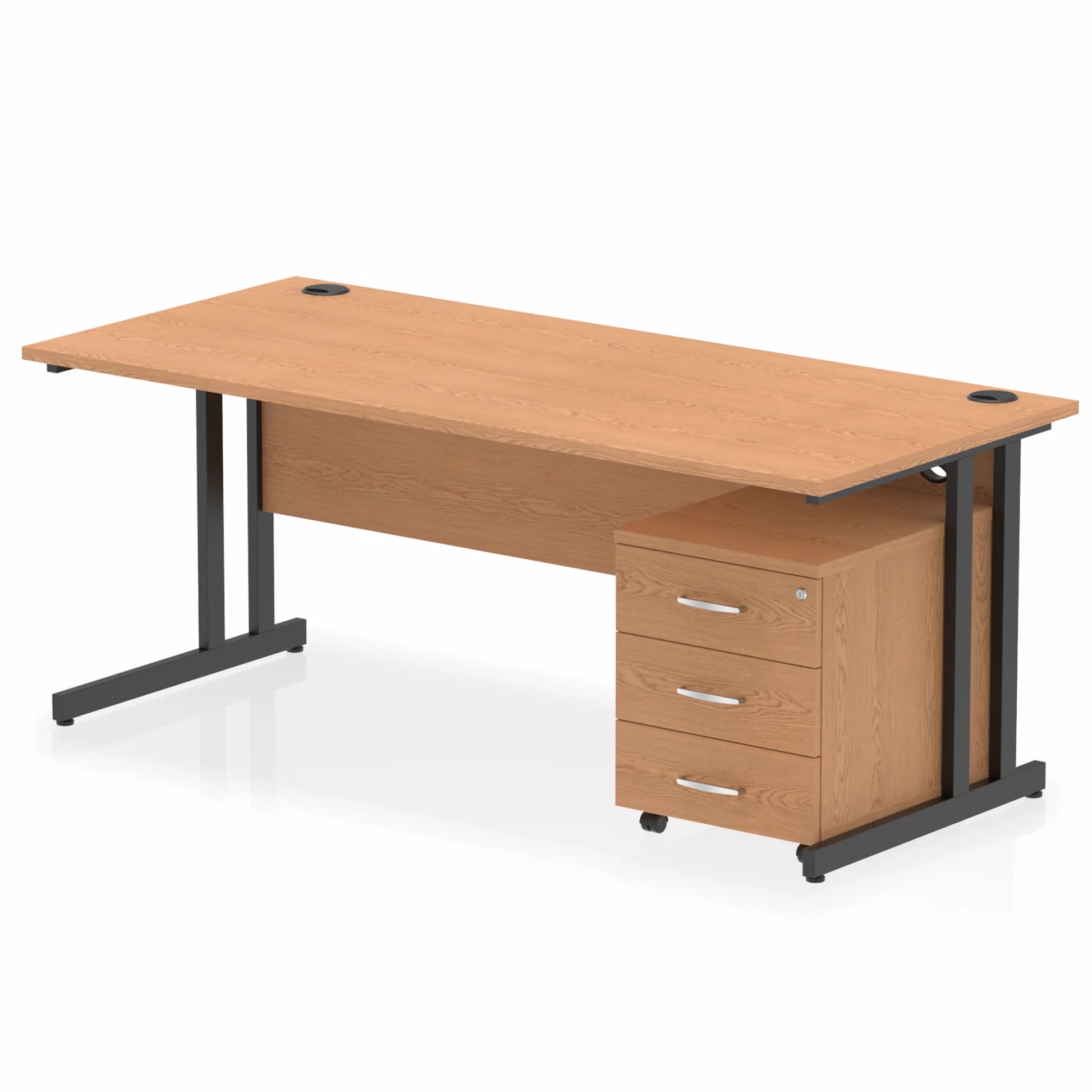 Impulse 1800mm Cantilever Straight Desk With Mobile Pedestal Bundle DY