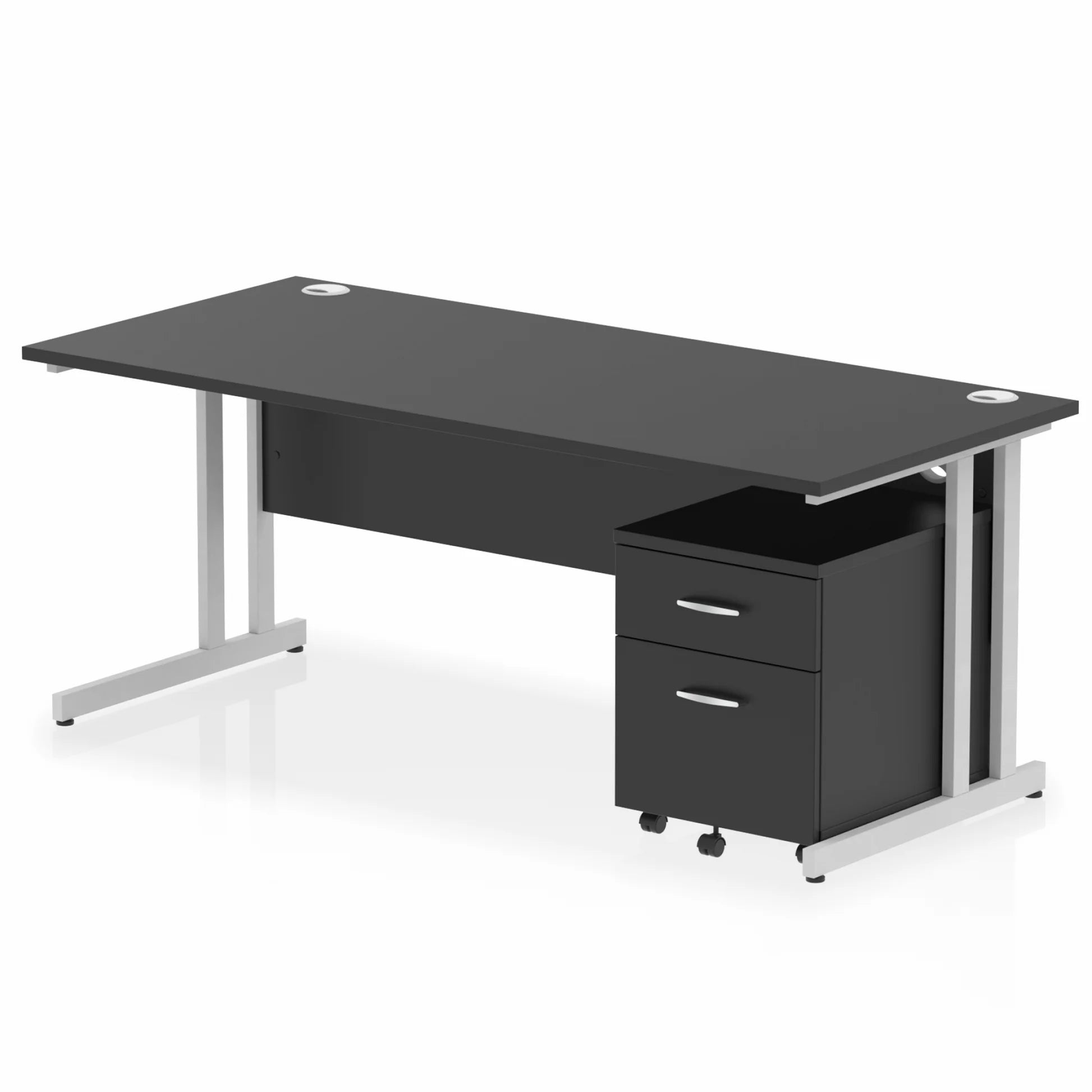 Impulse 1800mm Cantilever Straight Desk With Mobile Pedestal Bundle DY