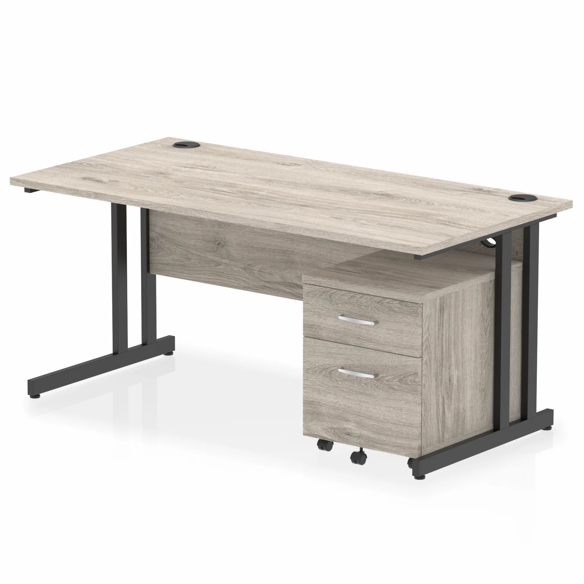 Impulse 1600mm Cantilever Straight Desk With Mobile Pedestal Bundle DY