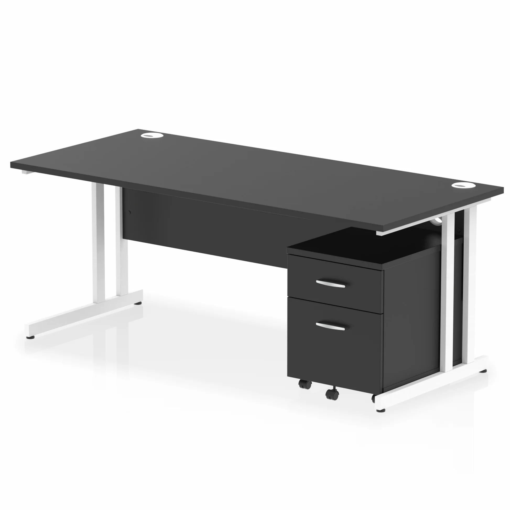 Impulse 1800mm Cantilever Straight Desk With Mobile Pedestal Bundle DY