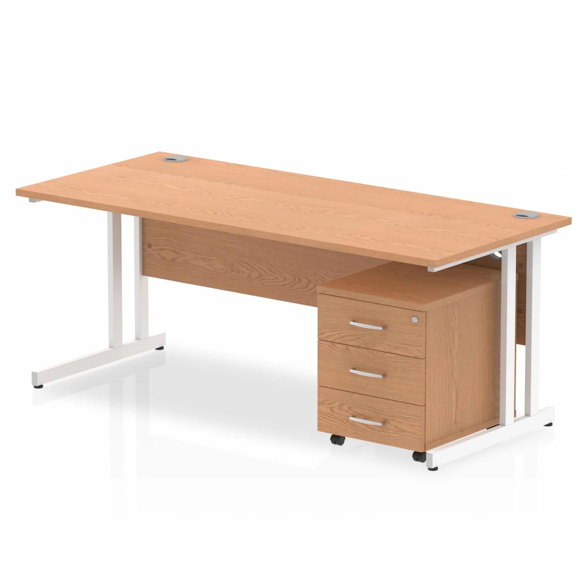Impulse 1800mm Cantilever Straight Desk With Mobile Pedestal Bundle DY