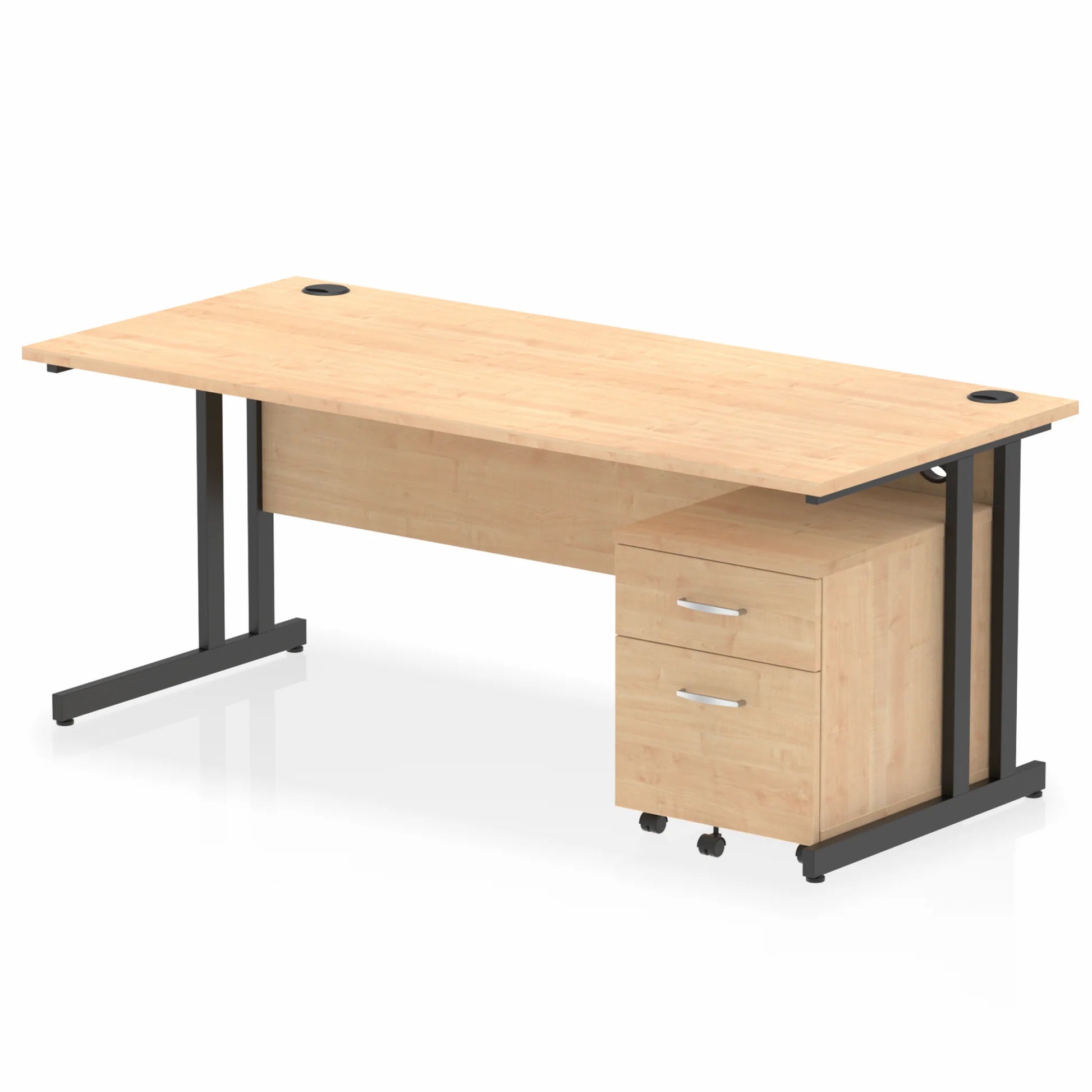 Impulse 1800mm Cantilever Straight Desk With Mobile Pedestal Bundle DY