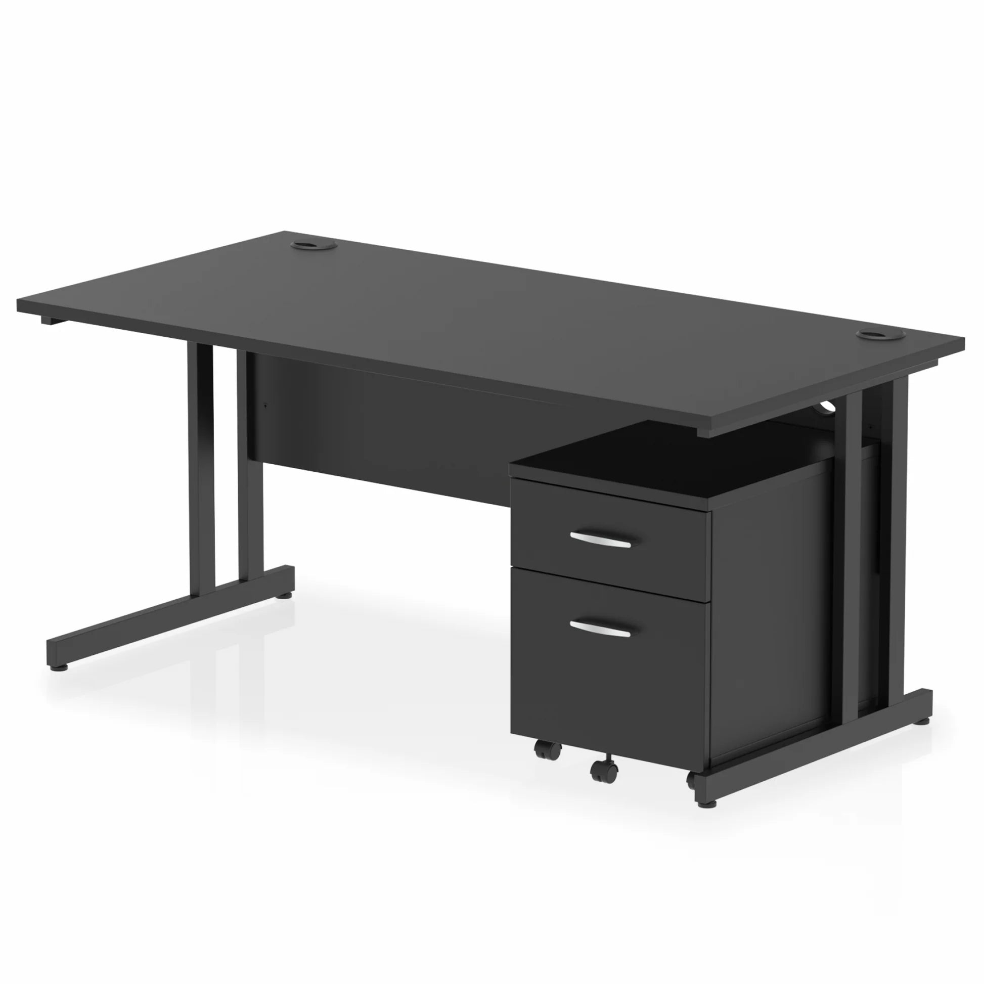 Impulse 1600mm Cantilever Straight Desk With Mobile Pedestal Bundle DY