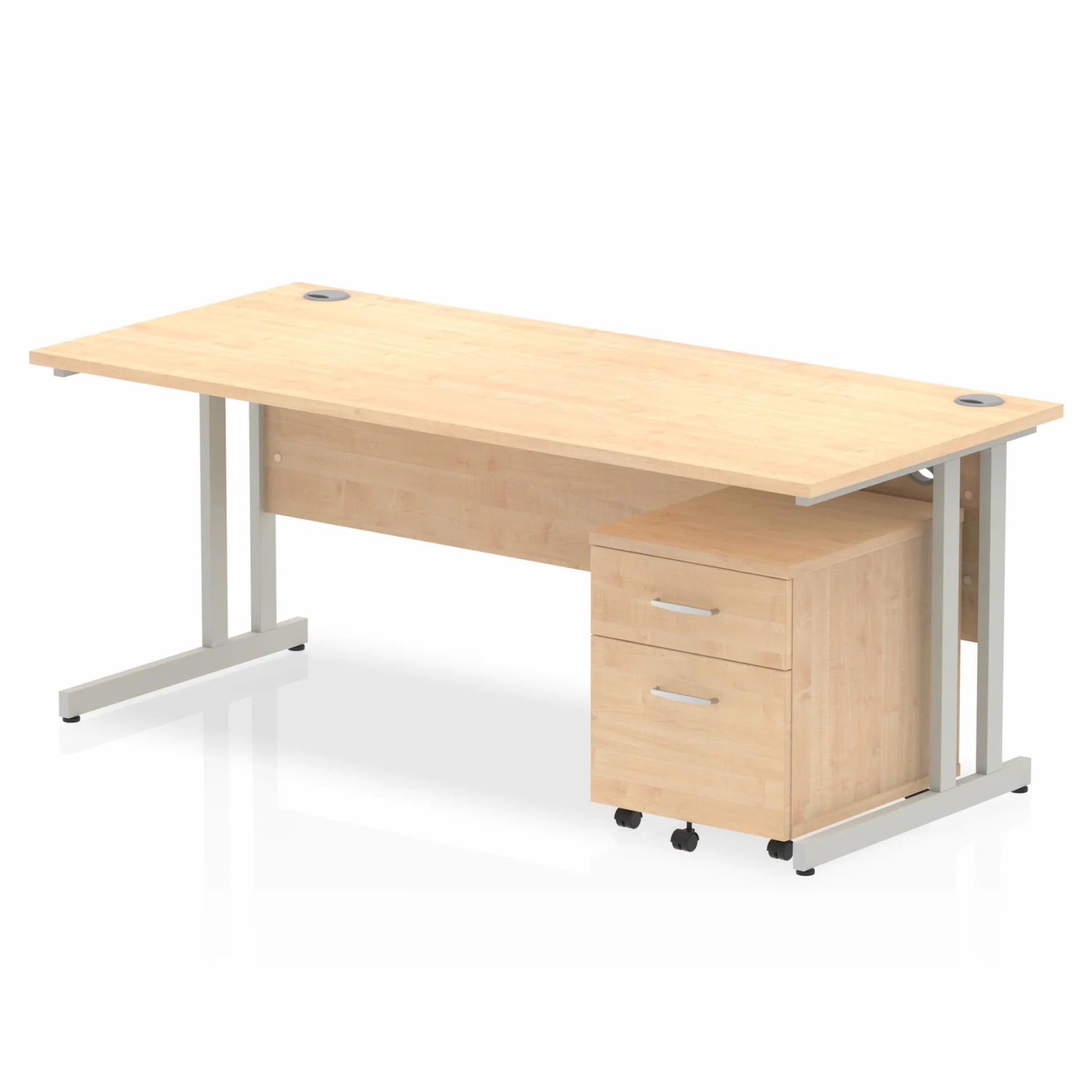 Impulse 1800mm Cantilever Straight Desk With Mobile Pedestal Bundle DY