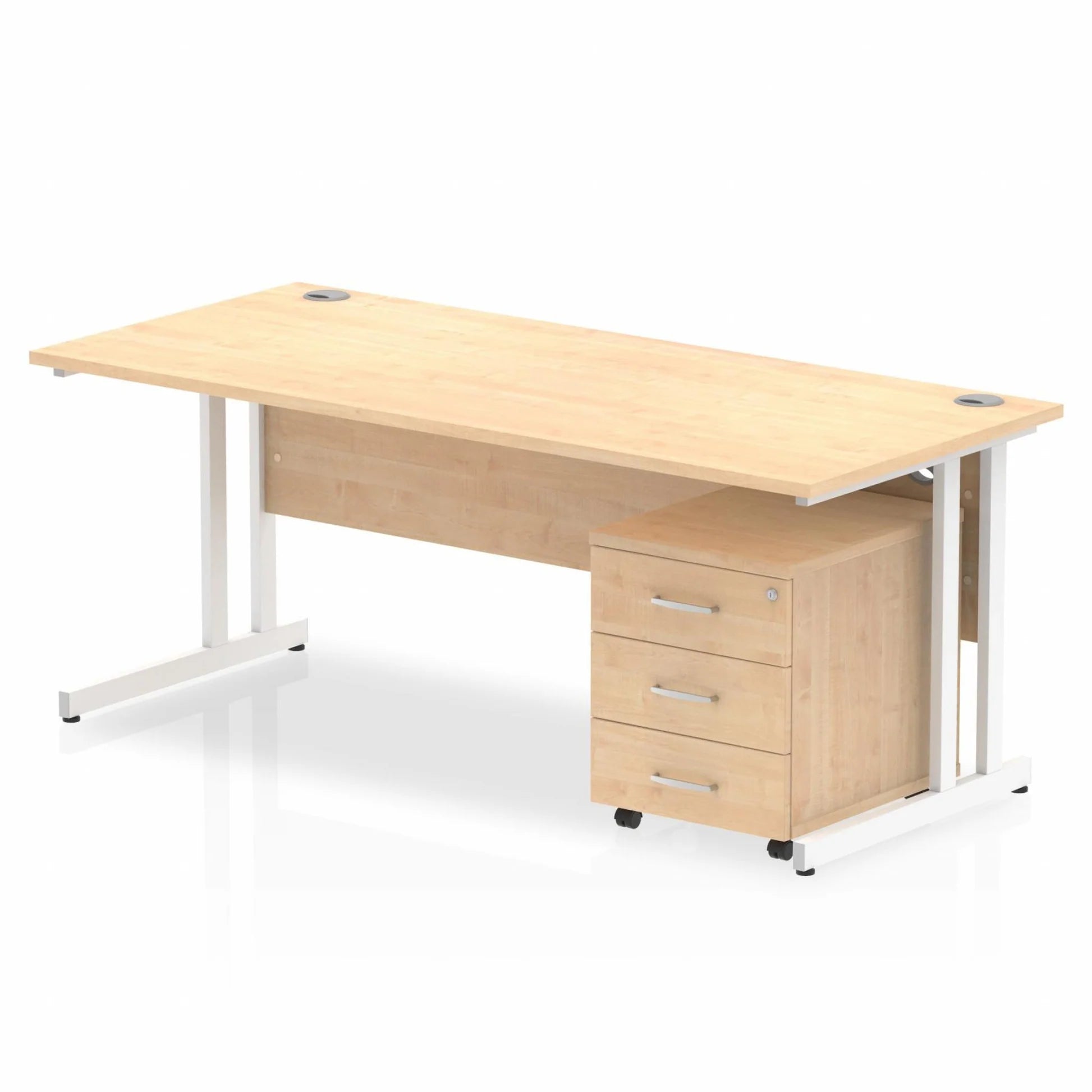 Impulse 1800mm Cantilever Straight Desk With Mobile Pedestal Bundle DY