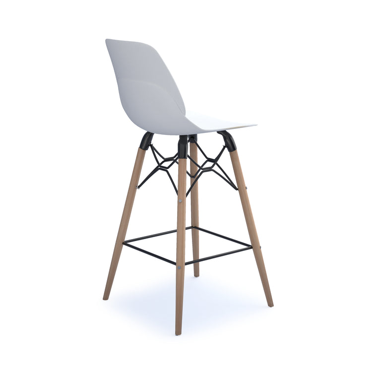 Strut Tall Multi-Purpose Chair with Natural Oak 4 Leg Frame and Black Steel Detail DM