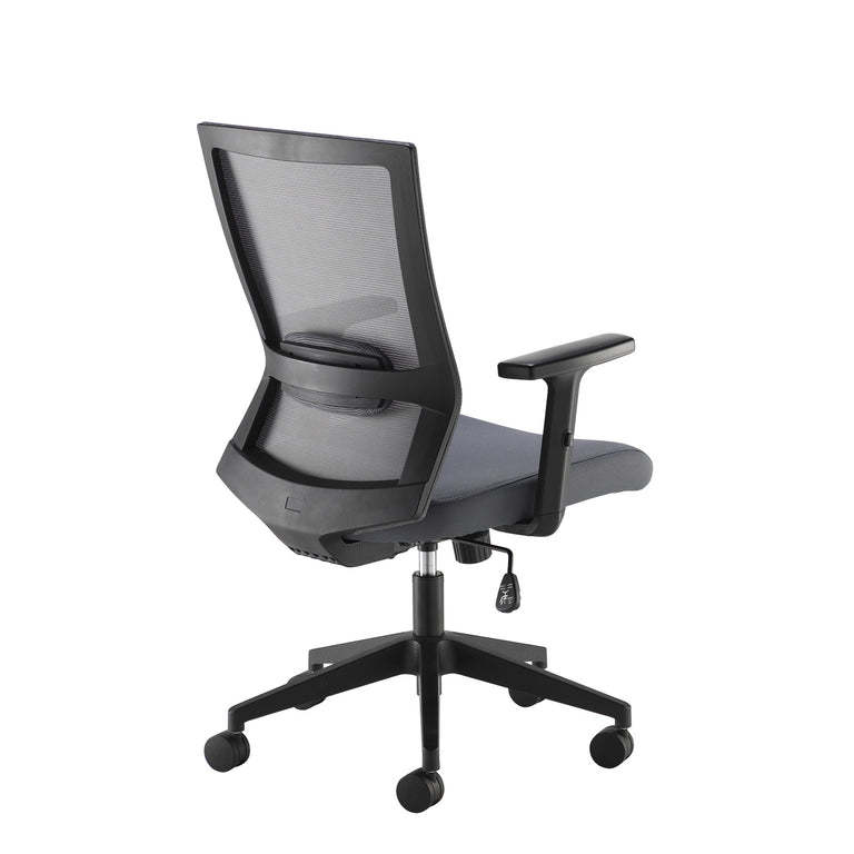 Travis Grey Mesh Back Operator Chair with Grey Fabric Seat and Black Base DM