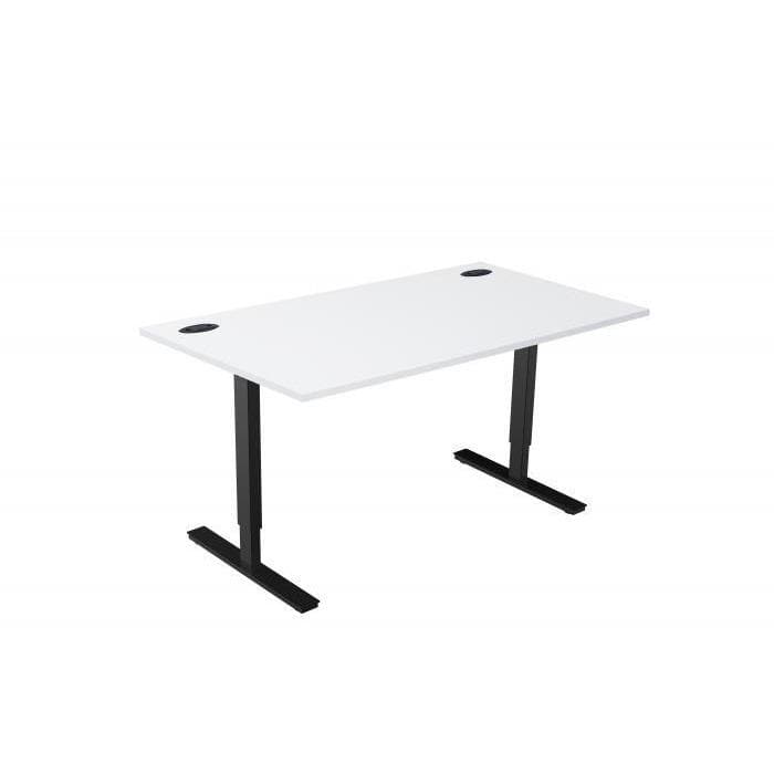 white height adjustable desk 
