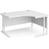 White right hand cantilever corner office desk 