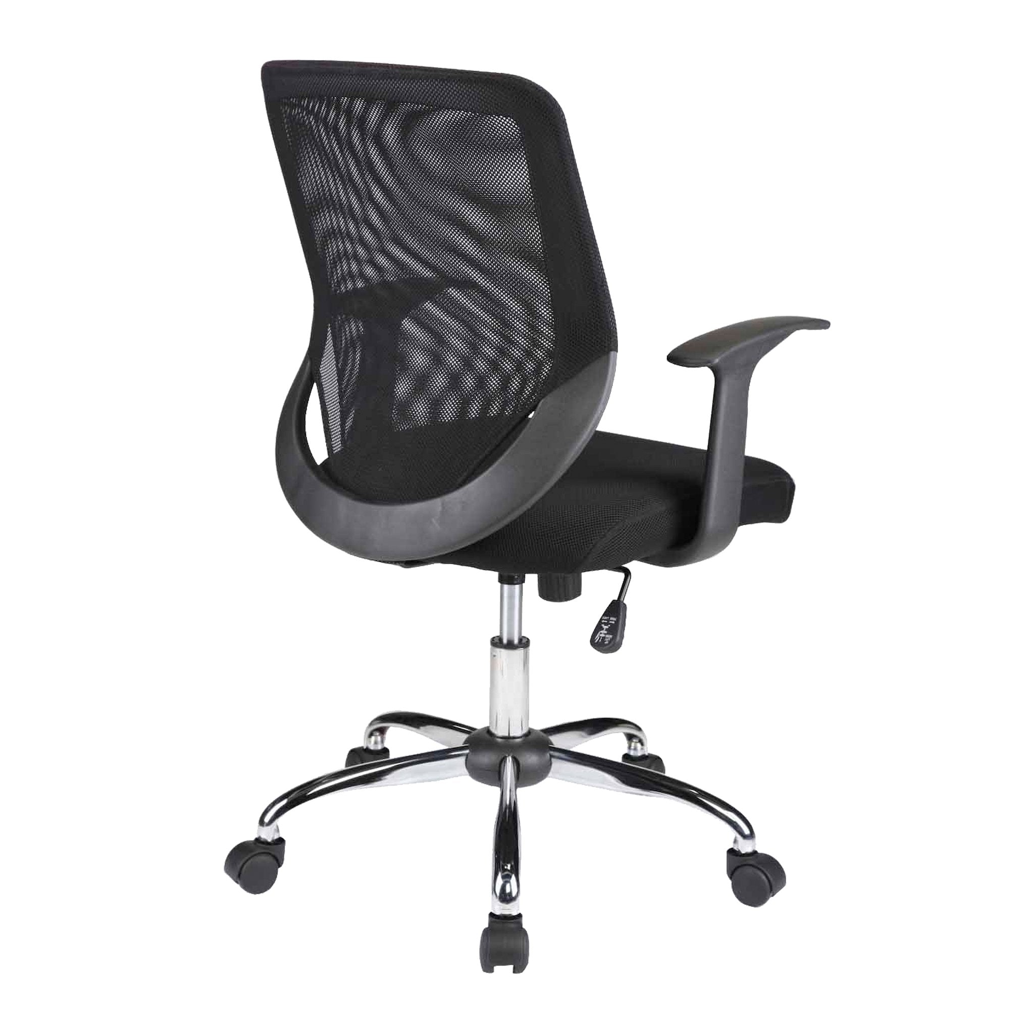 Rover Mesh Back Task Operator Armchair with Chrome Base - Black ET