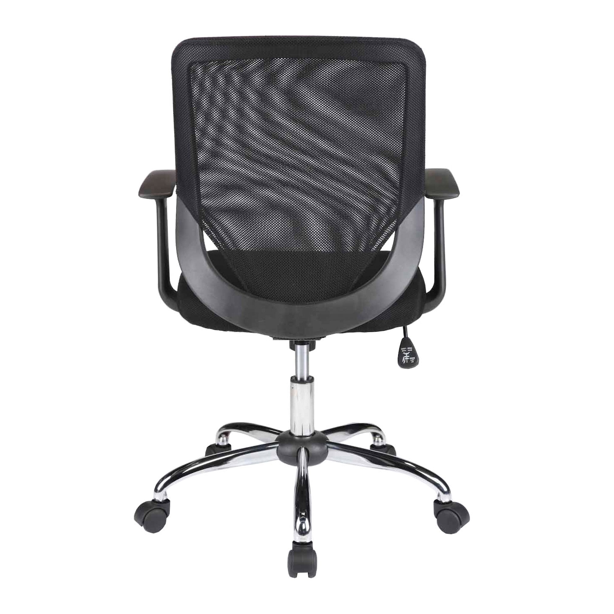 Rover Mesh Back Task Operator Armchair with Chrome Base - Black ET