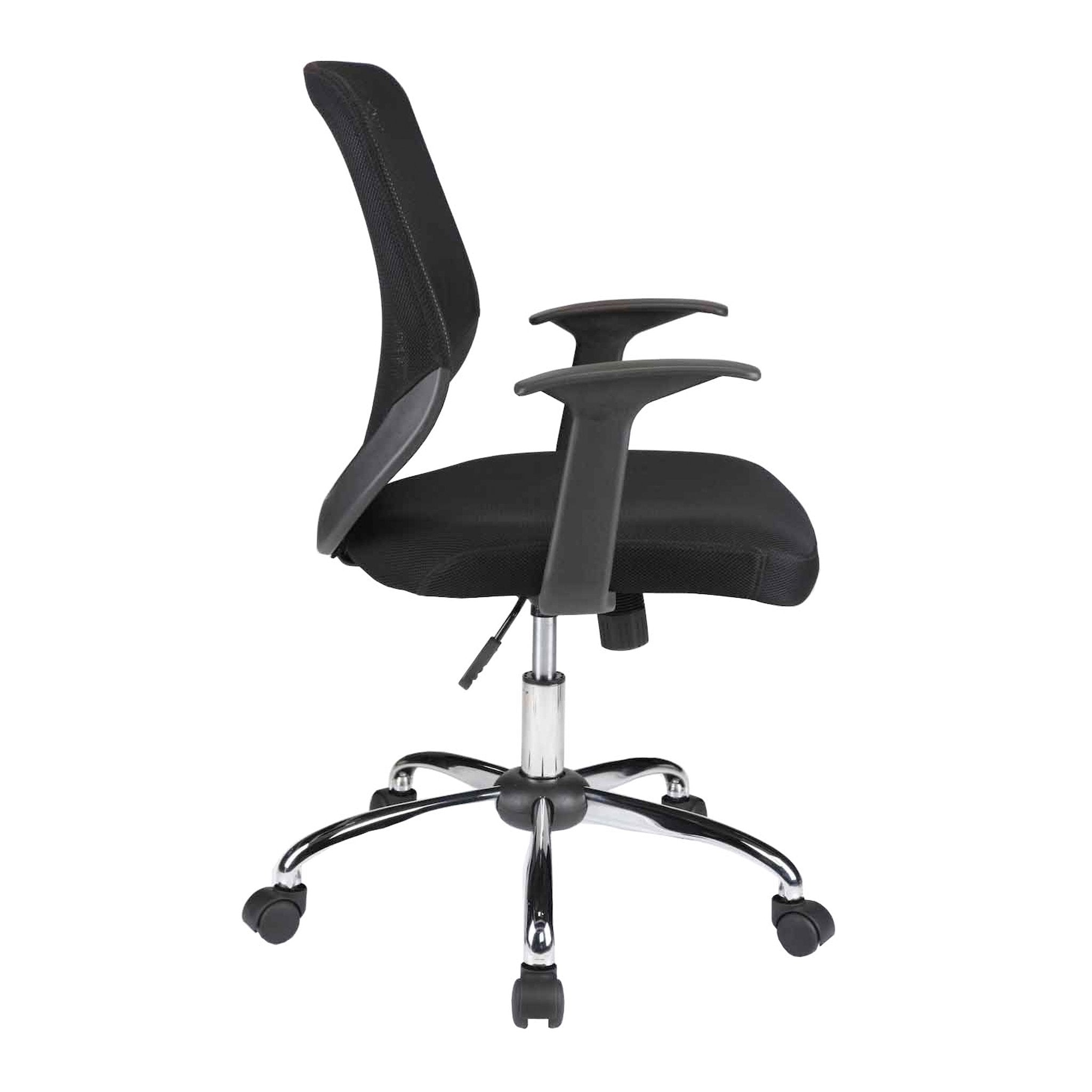 Rover Mesh Back Task Operator Armchair with Chrome Base - Black ET