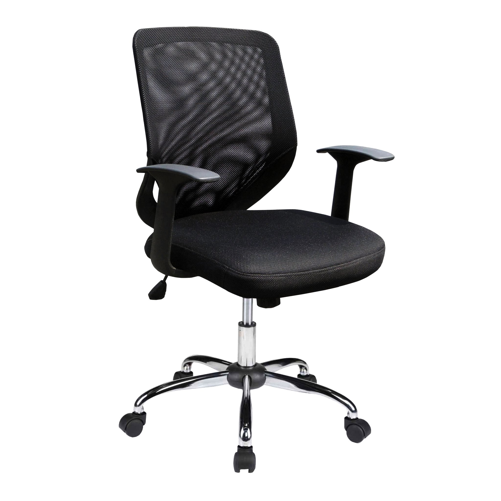 Rover Mesh Back Task Operator Armchair with Chrome Base - Black ET