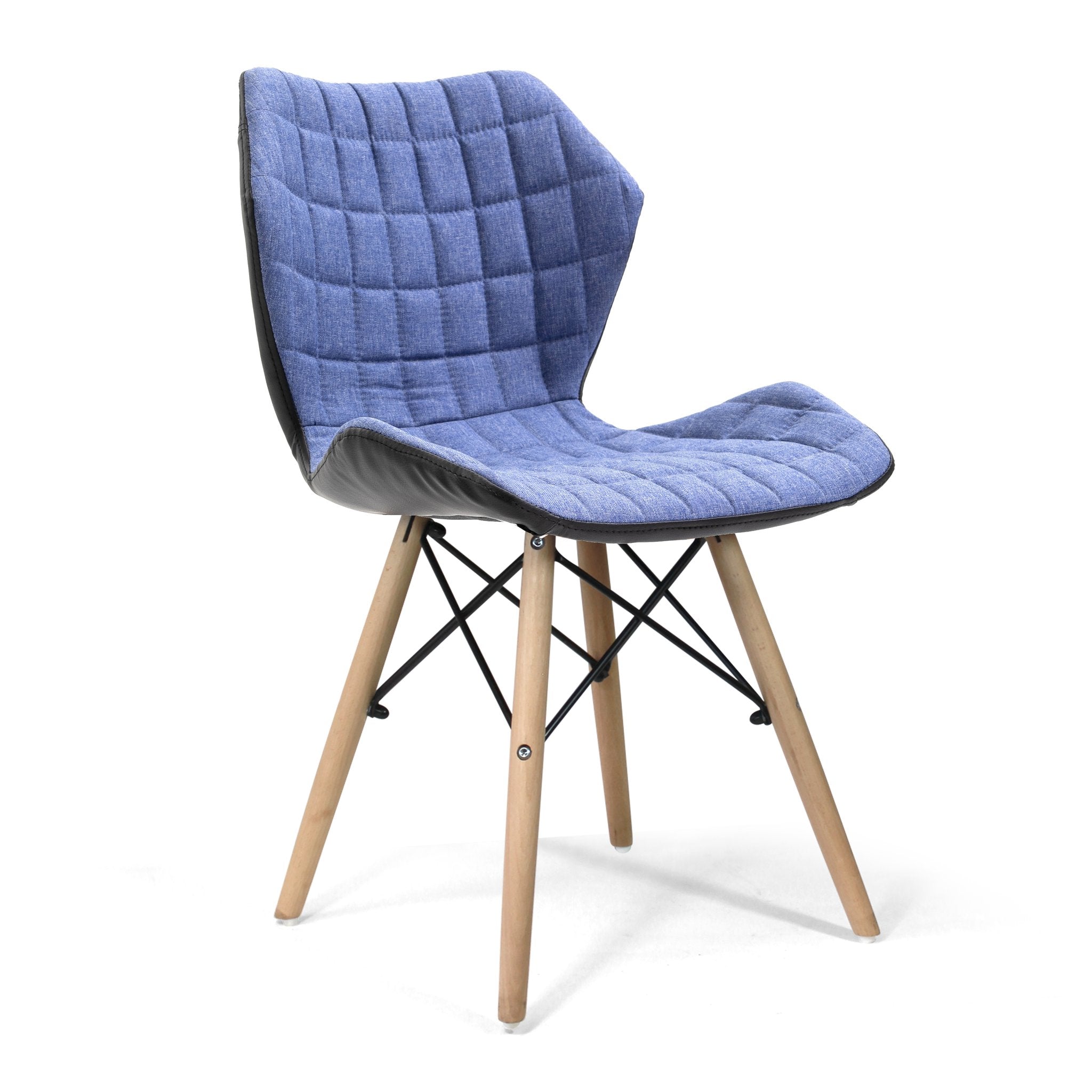 Ellie Stylish Lightweight Fabric Chair with Solid Beech Legs and Contemporary Panel Stitching ET