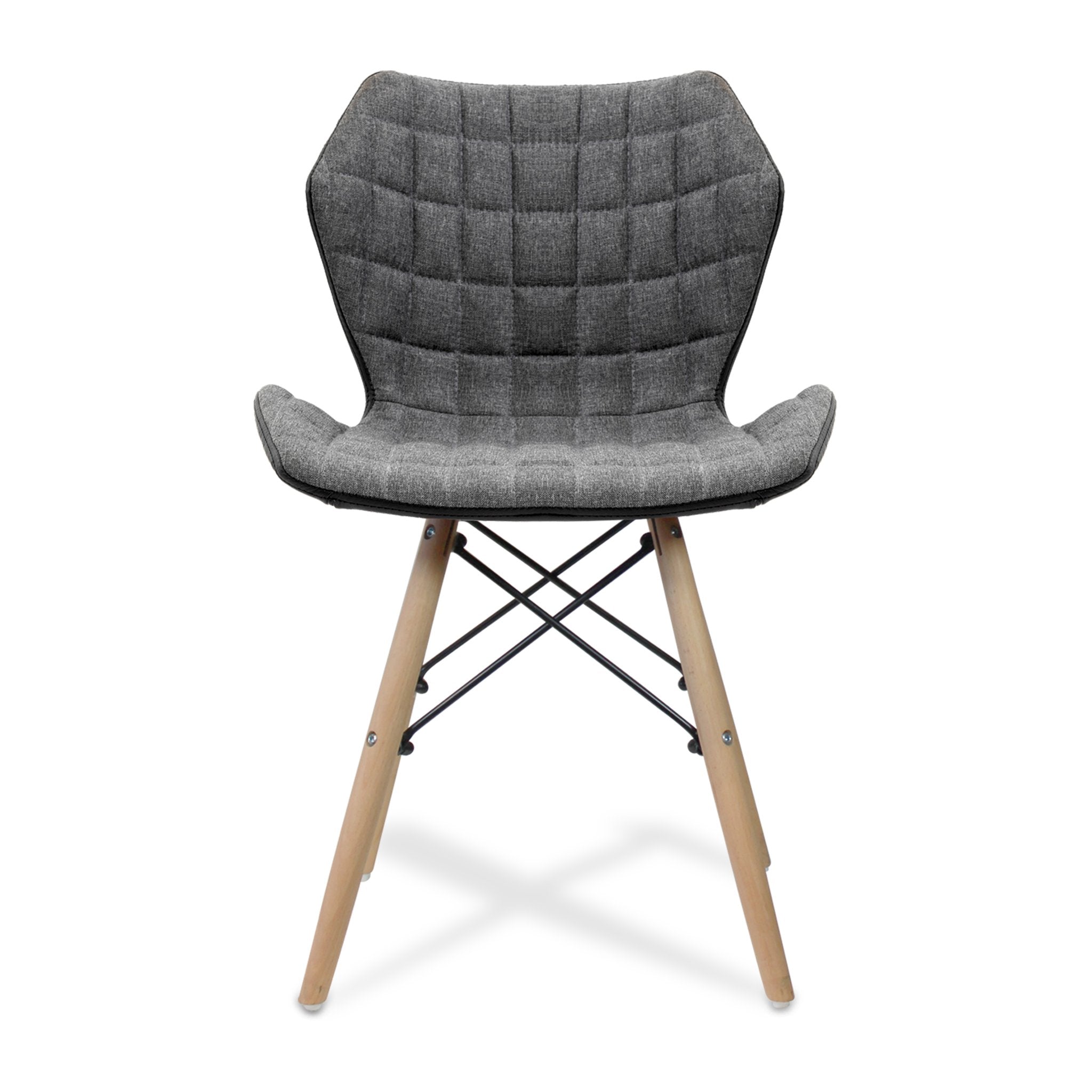 Ellie Stylish Lightweight Fabric Chair with Solid Beech Legs and Contemporary Panel Stitching ET