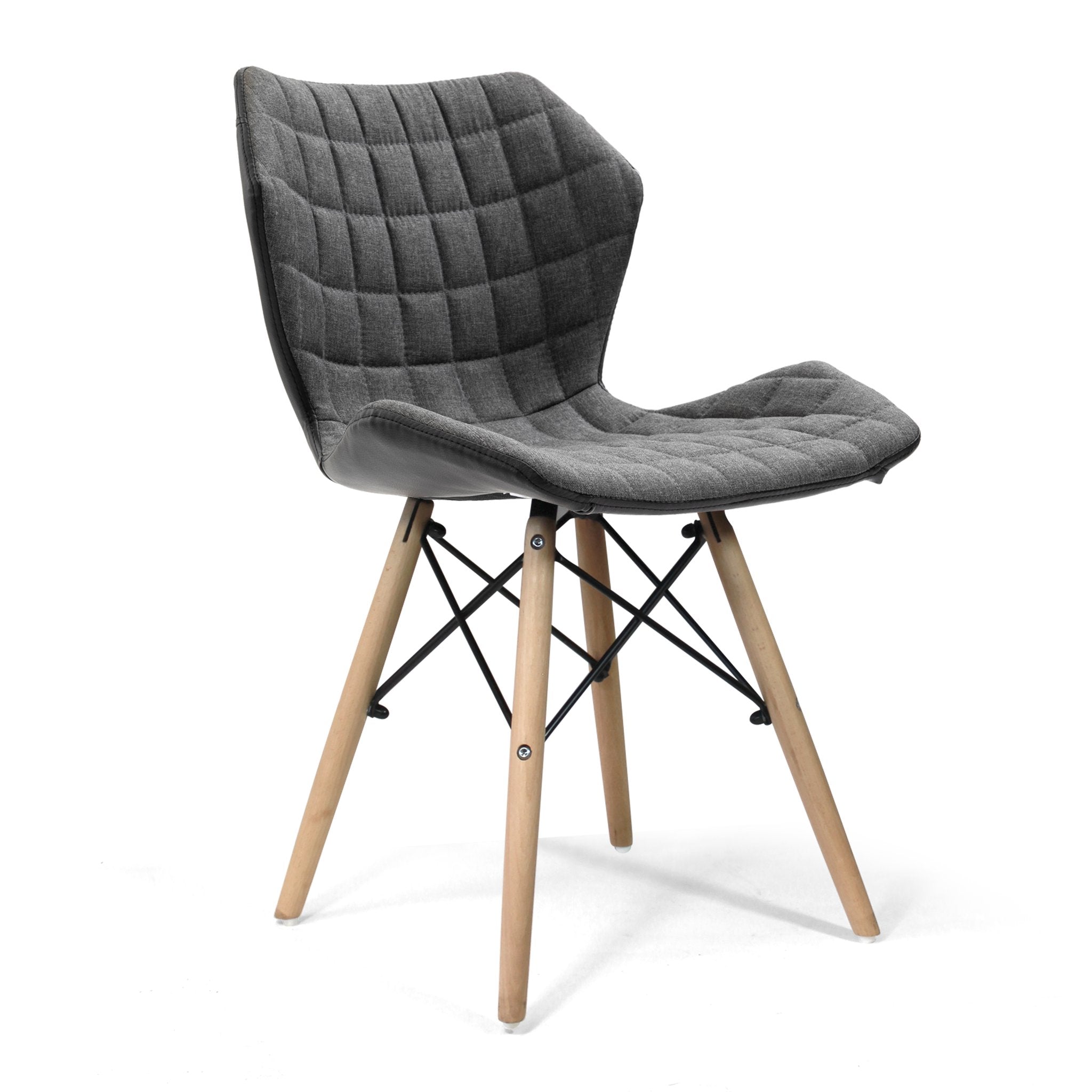 Ellie Stylish Lightweight Fabric Chair with Solid Beech Legs and Contemporary Panel Stitching ET