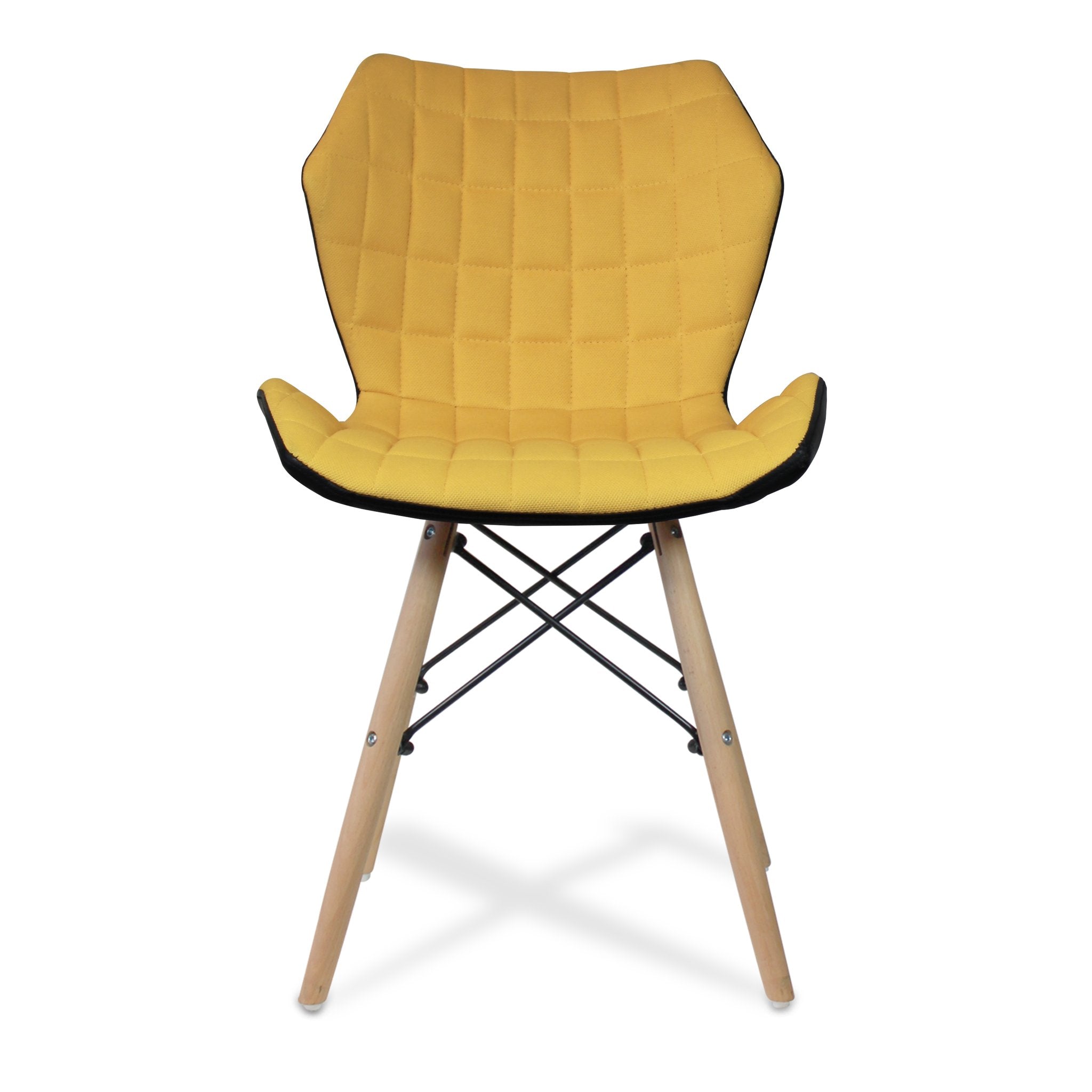 Ellie Stylish Lightweight Fabric Chair with Solid Beech Legs and Contemporary Panel Stitching ET