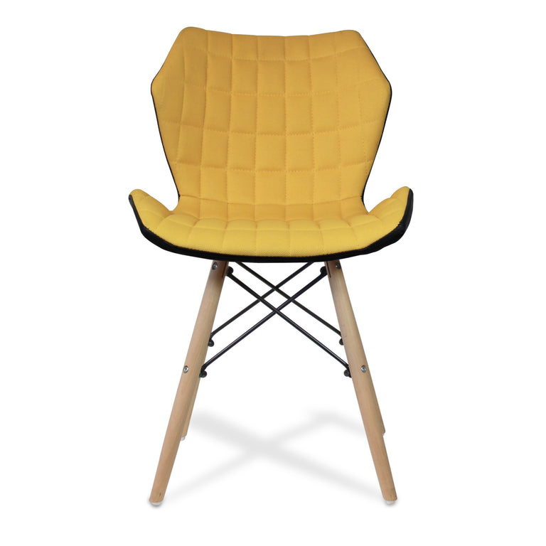 Ellie Stylish Lightweight Fabric Chair with Solid Beech Legs and Contemporary Panel Stitching ET