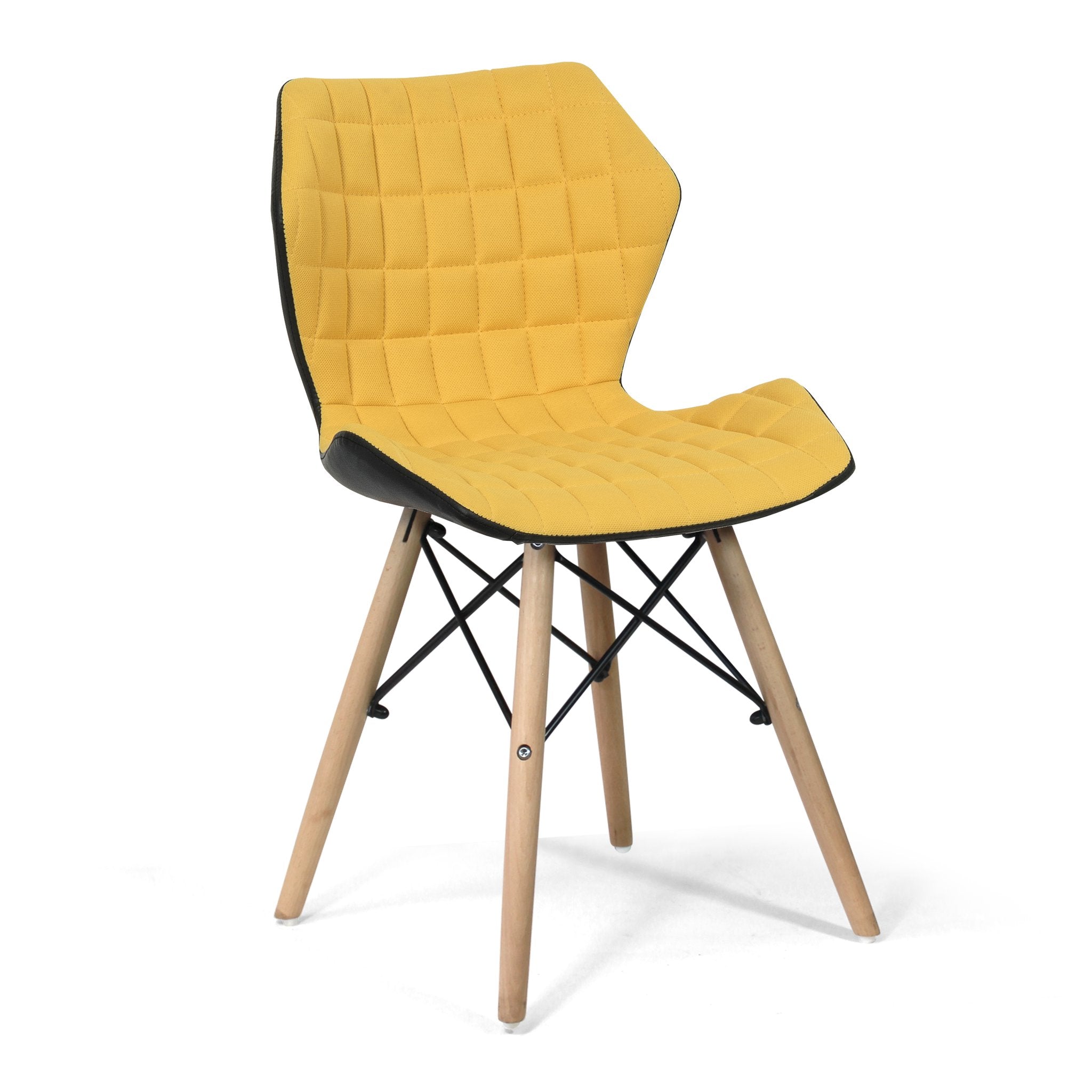 Ellie Stylish Lightweight Fabric Chair with Solid Beech Legs and Contemporary Panel Stitching ET