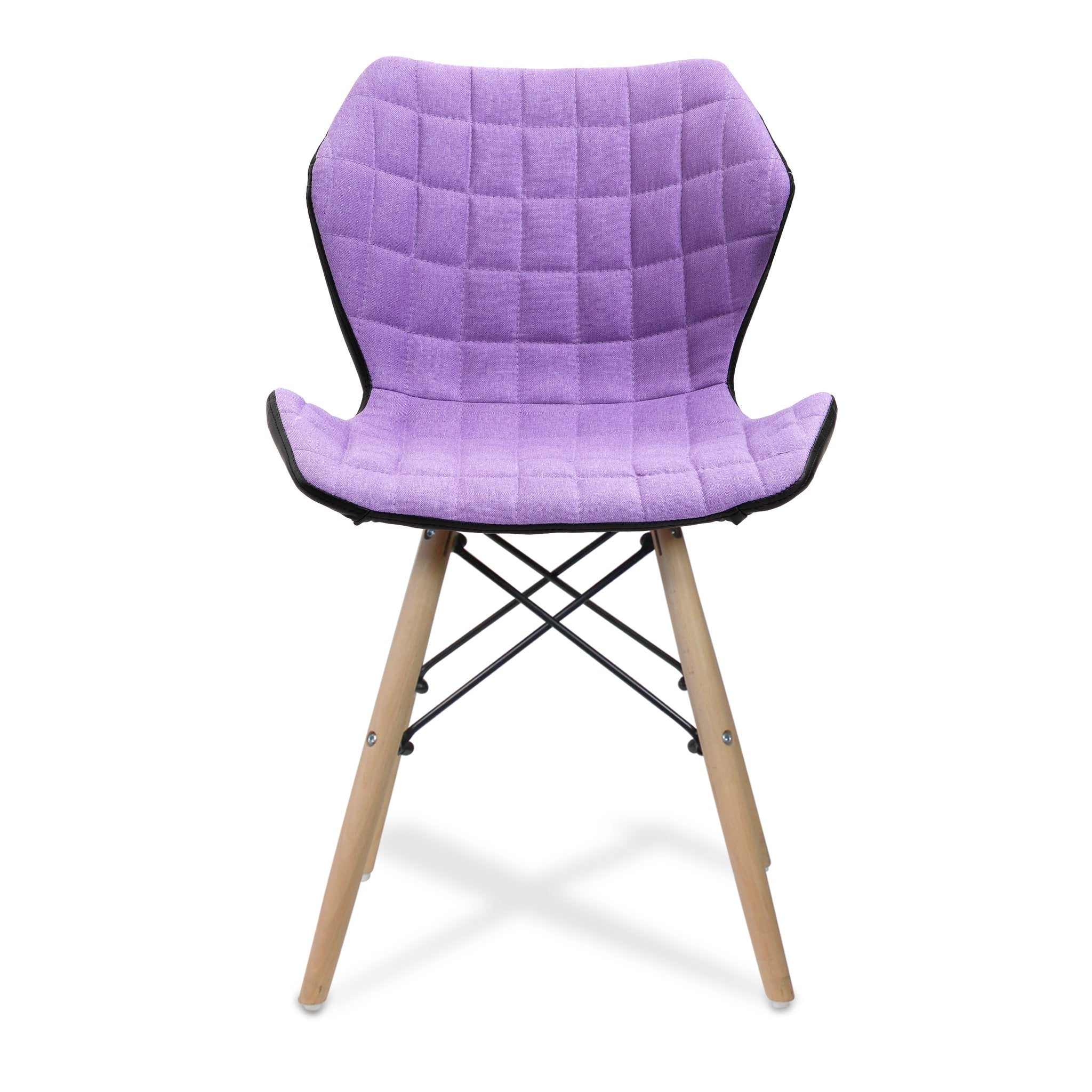 Ellie Stylish Lightweight Fabric Chair with Solid Beech Legs and Contemporary Panel Stitching ET